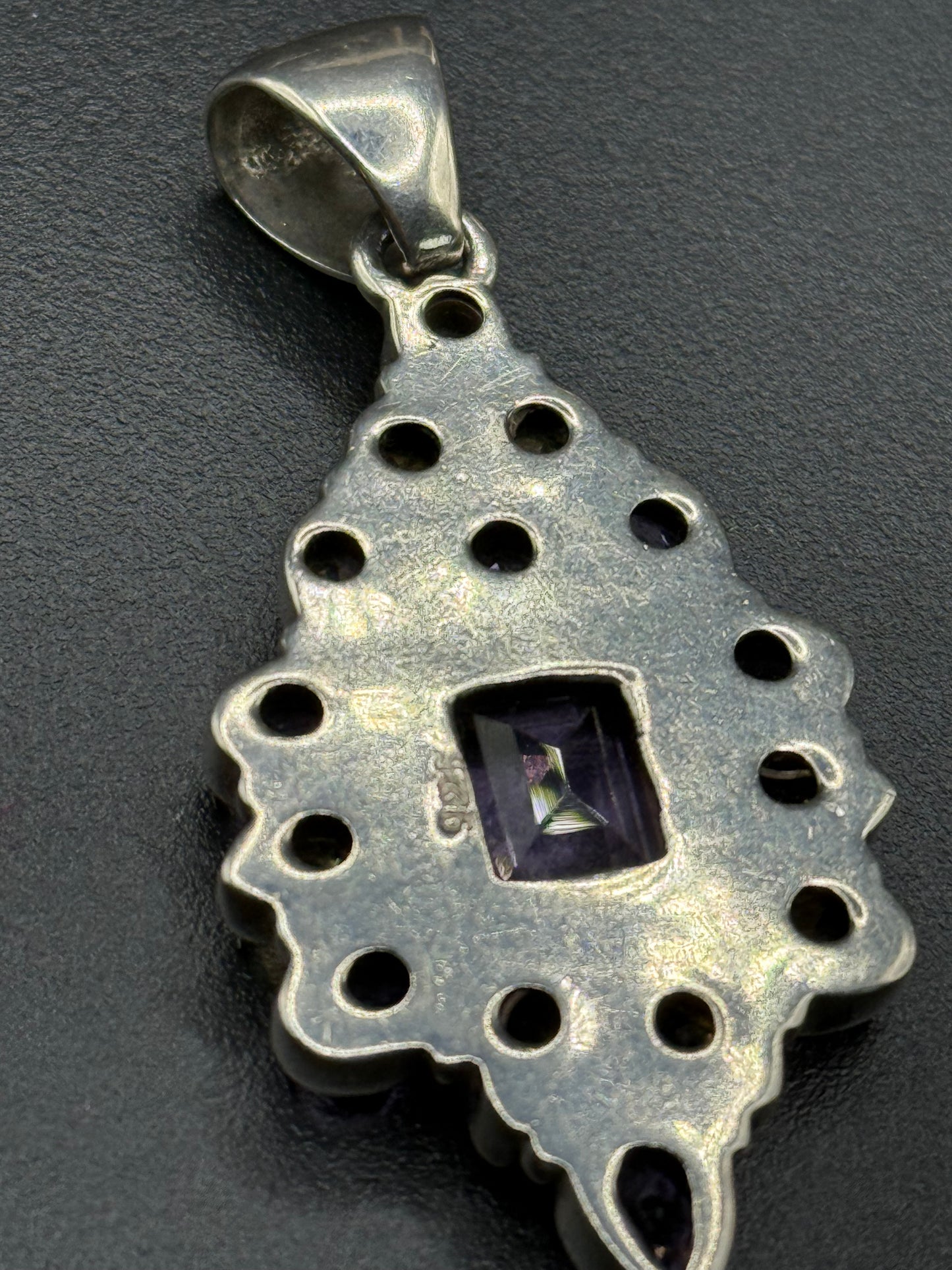 Multi Gemstone Sterling Silver Pendant