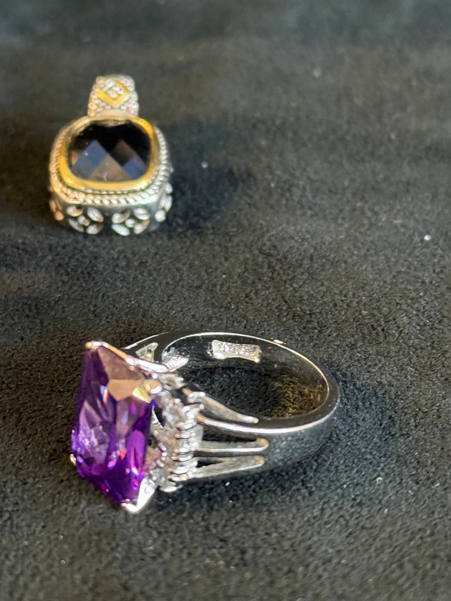 Vintage Jewelry lot Two rings and a Pendant