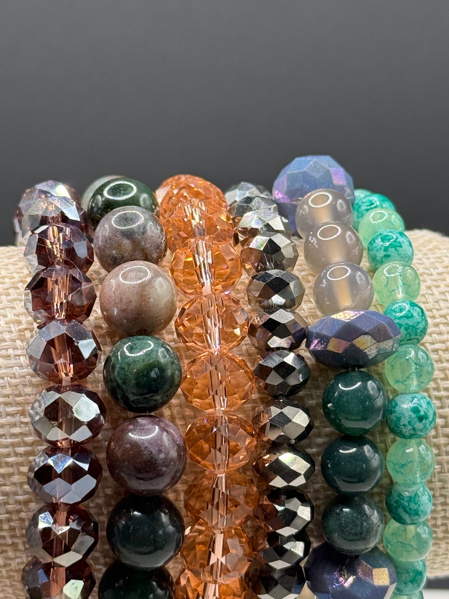 Glass and Stone Beaded Bracelets lot