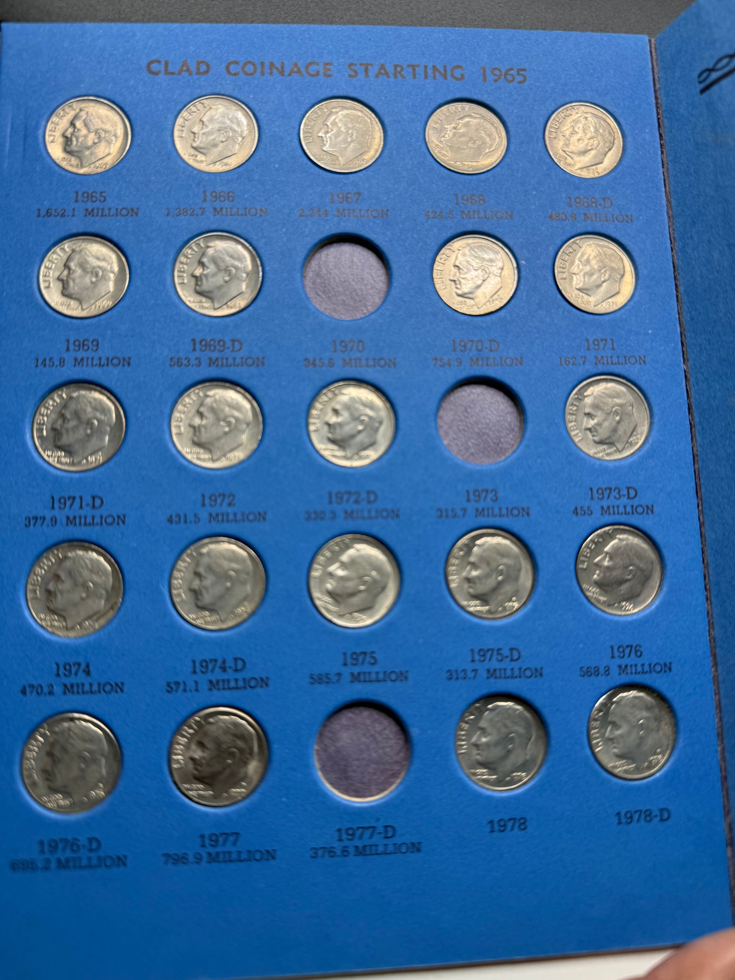 Whitman Folder Starting 1940: Roosevelt Dimes
