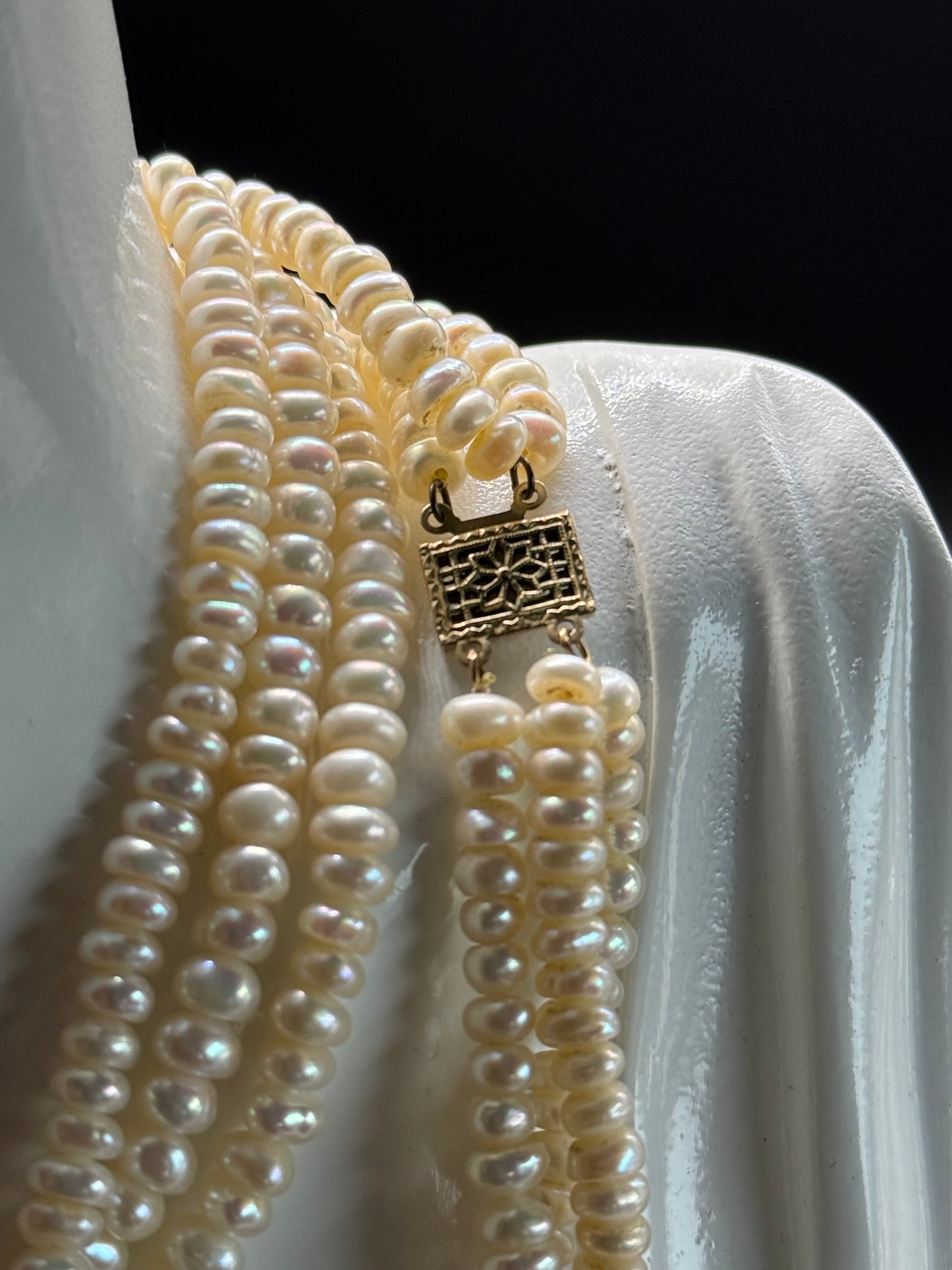 3 Strand Pearl Necklace with Bracelet