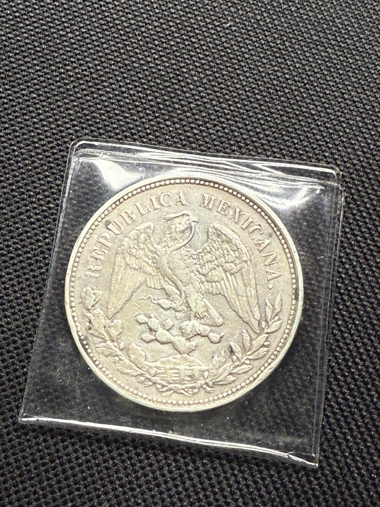 1905 Mexico MO AM 1 Un Silver Peso, Libertad Cap & Rays