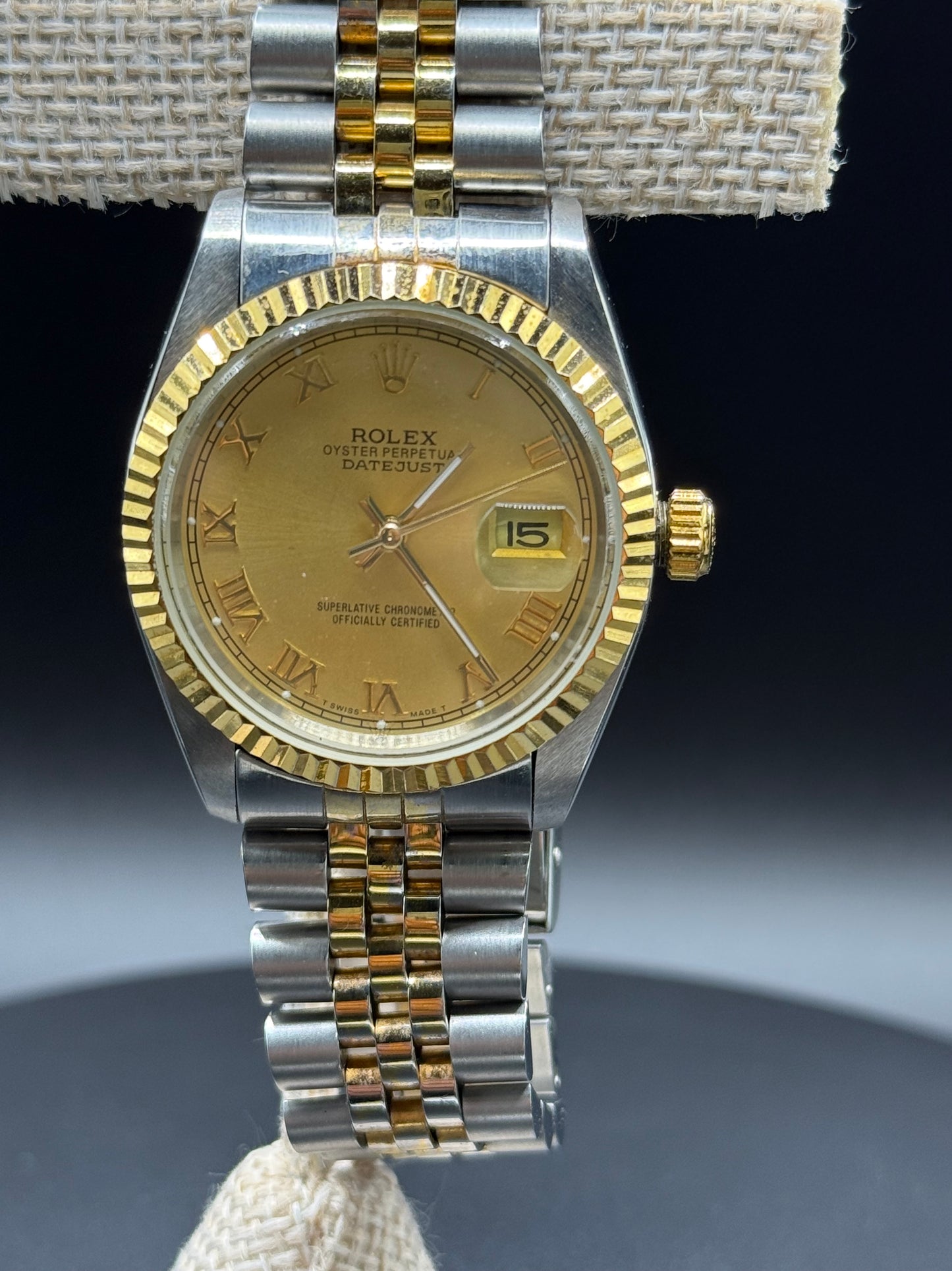 Gold Rolex Datejust Watch for Men Gold Dial Jubilee Band reproduction
