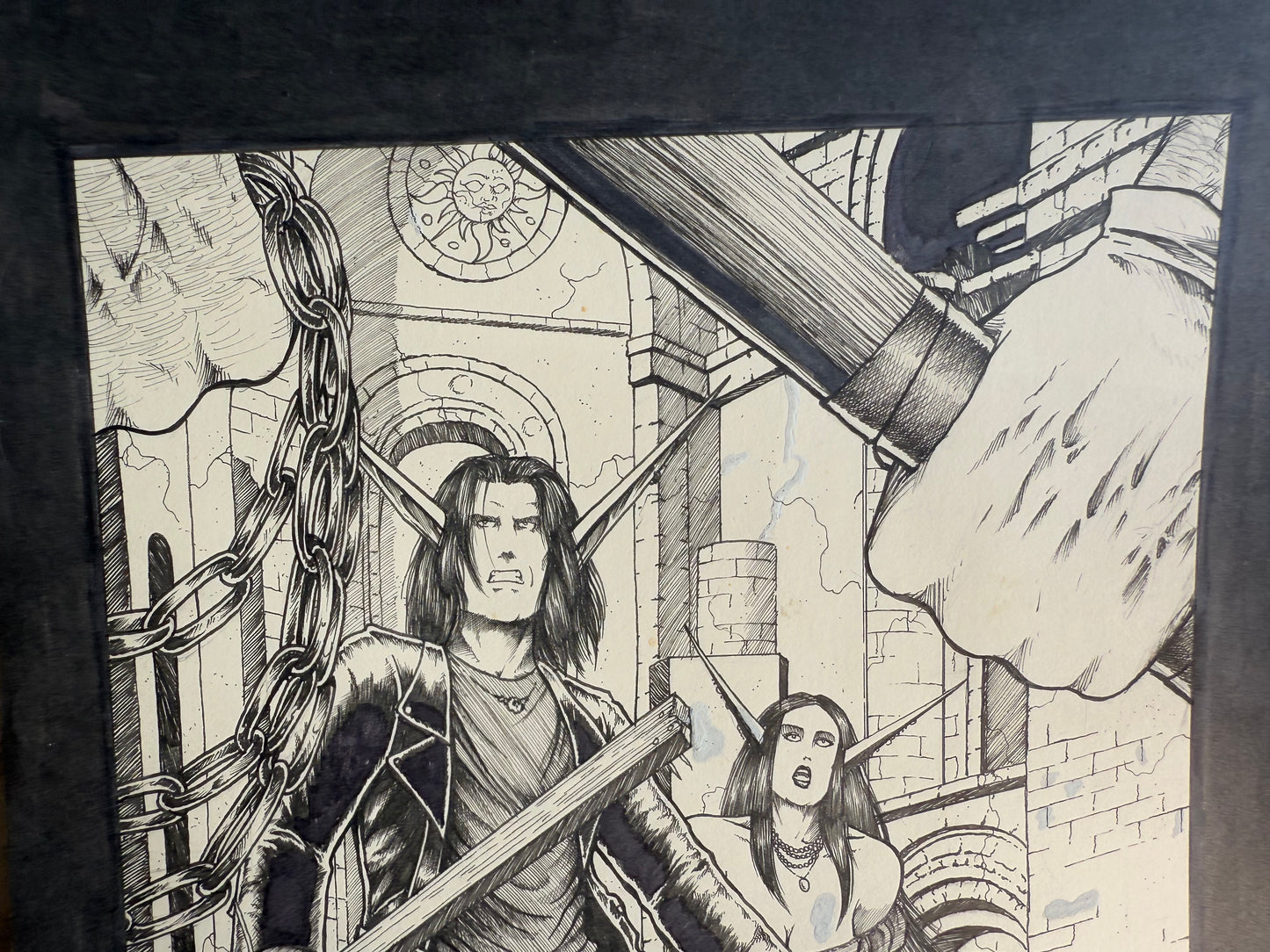 Signed Black and White Comic Art