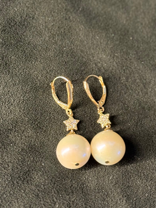 CLARKE PALMER
CZ Star Drop Pearl Earrings