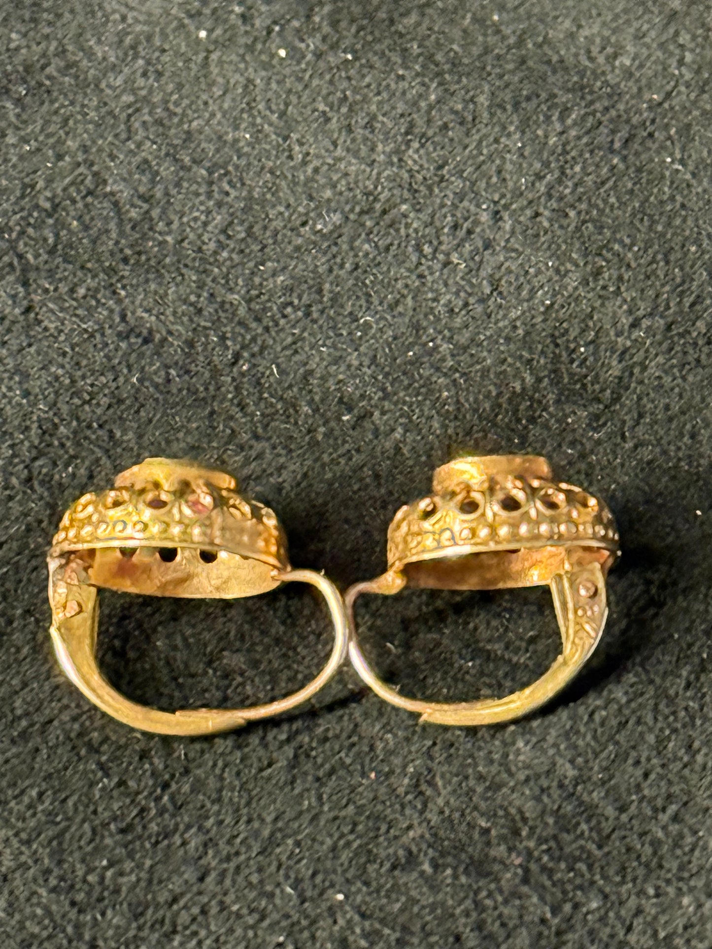 Vendome gold-tone clip-on earrings with pink crystal stones