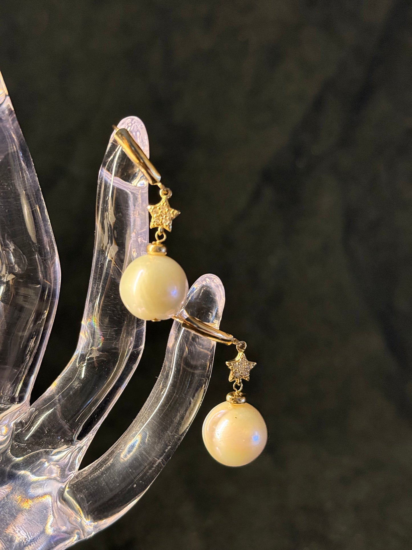 CLARKE PALMER
CZ Star Drop Pearl Earrings