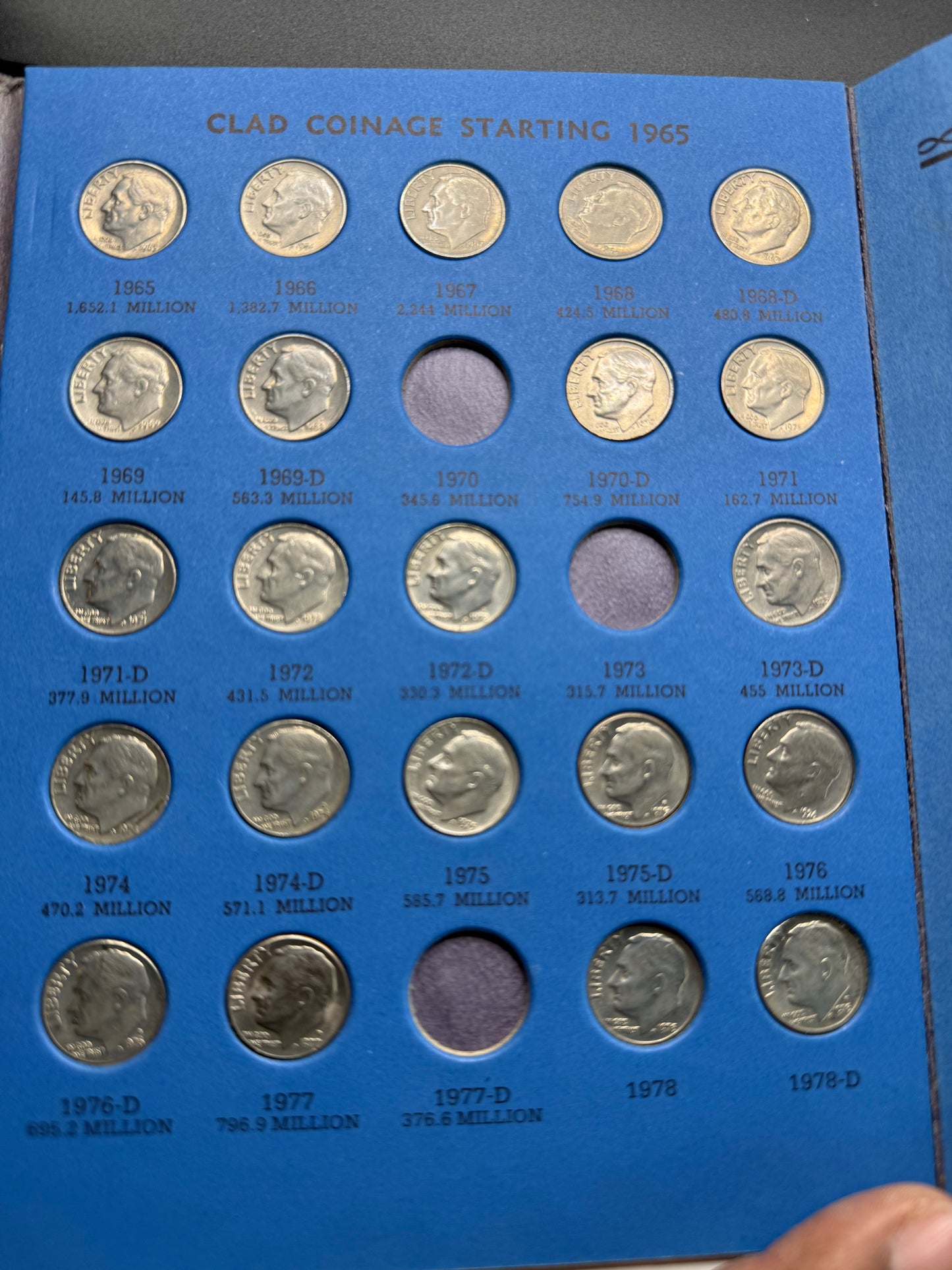Whitman Folder Starting 1940: Roosevelt Dimes