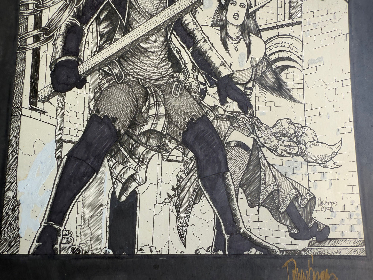 Signed Black and White Comic Art