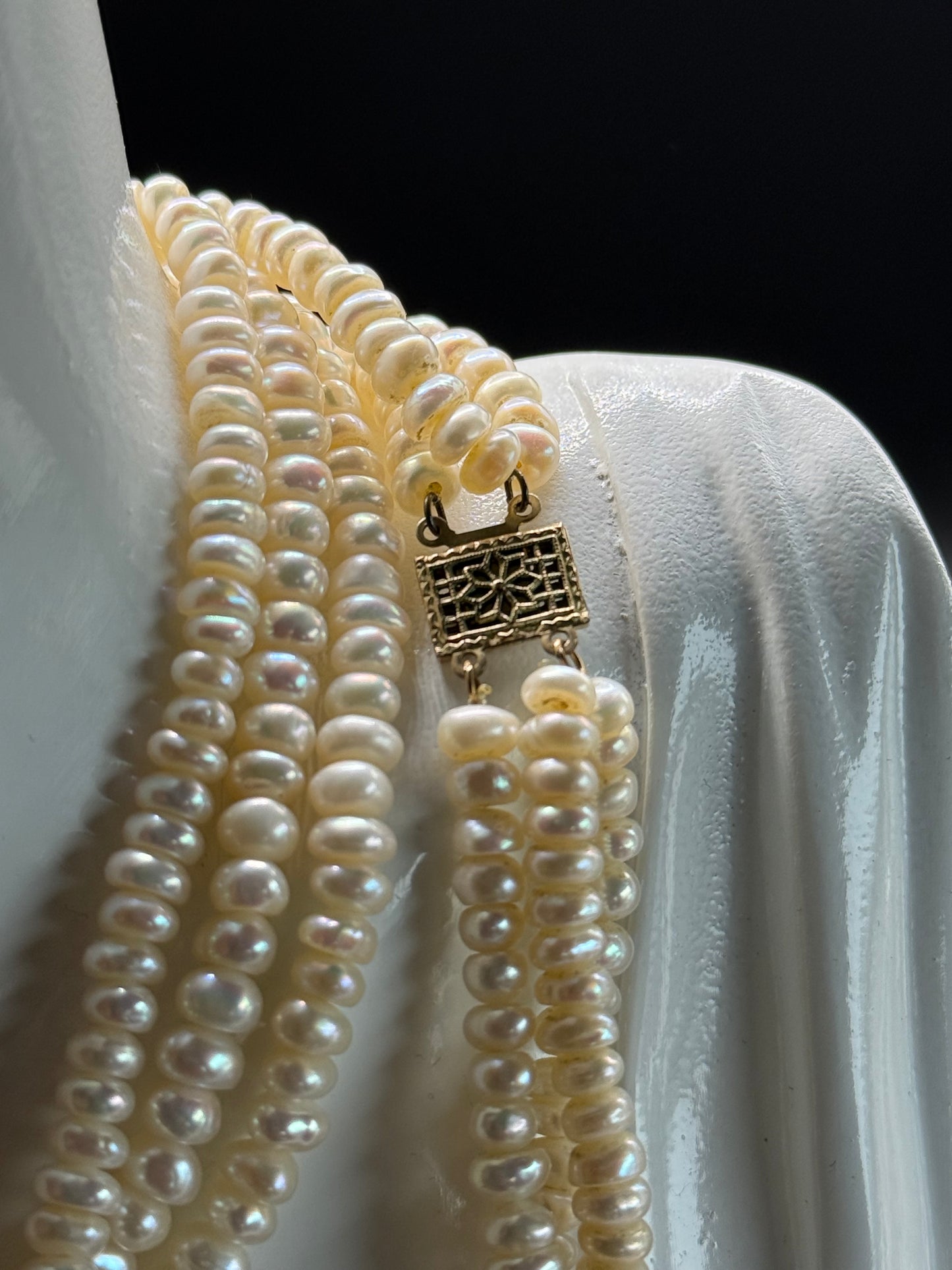 3 Strand Pearl Necklace with Bracelet