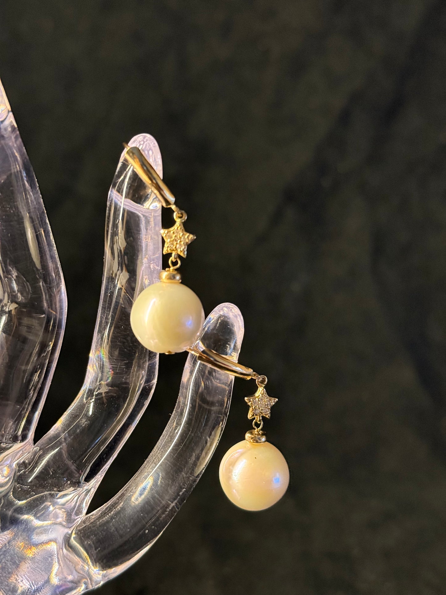 CLARKE PALMER
CZ Star Drop Pearl Earrings