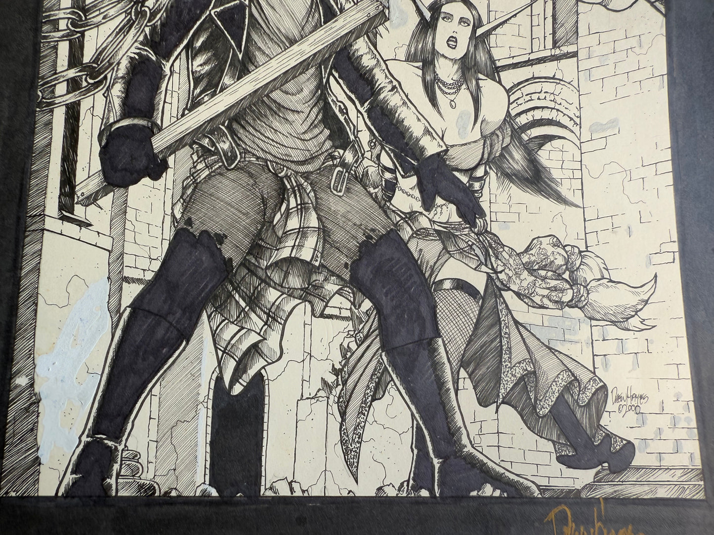 Signed Black and White Comic Art