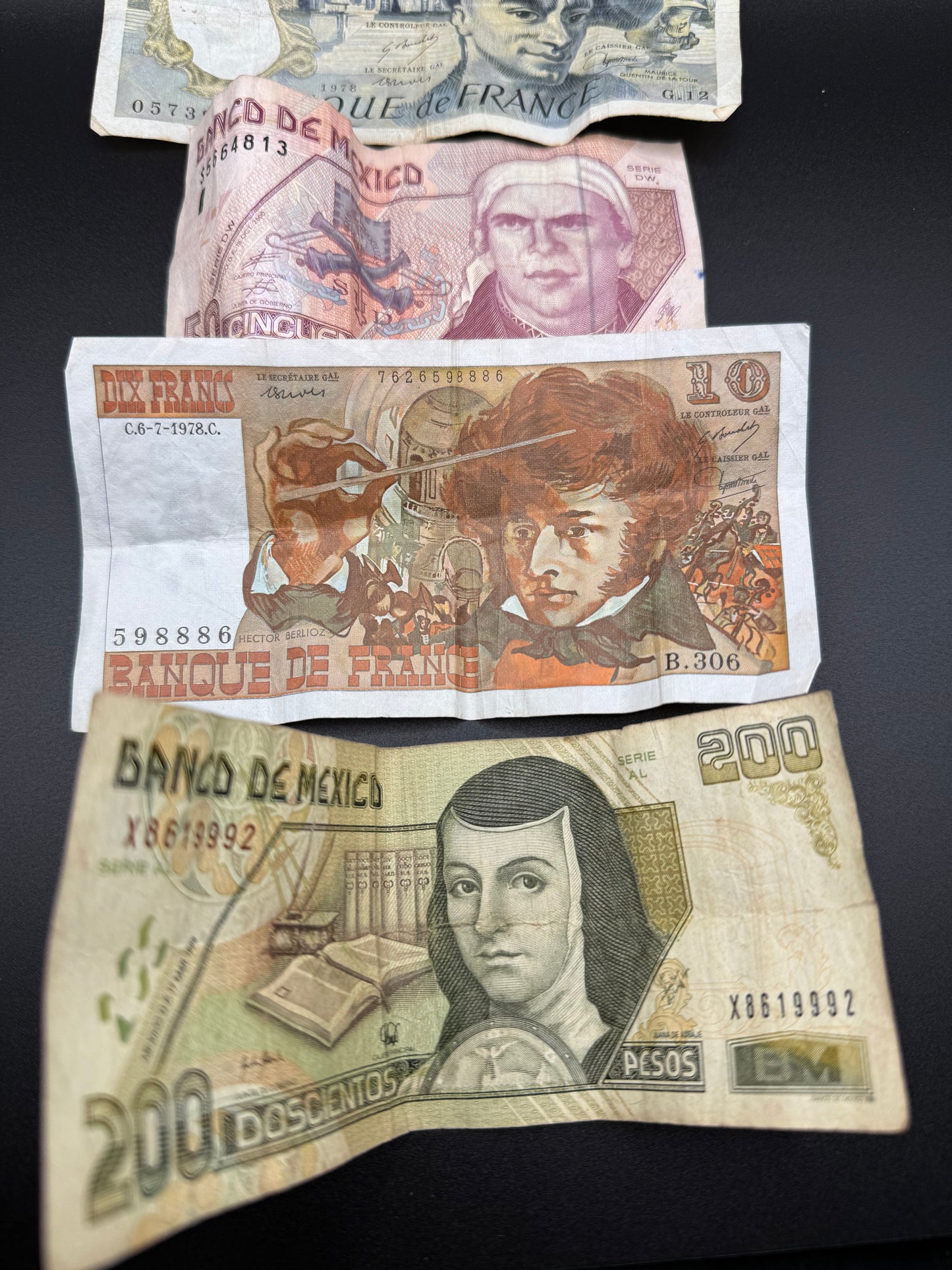 Vintage French and Mexican Notes