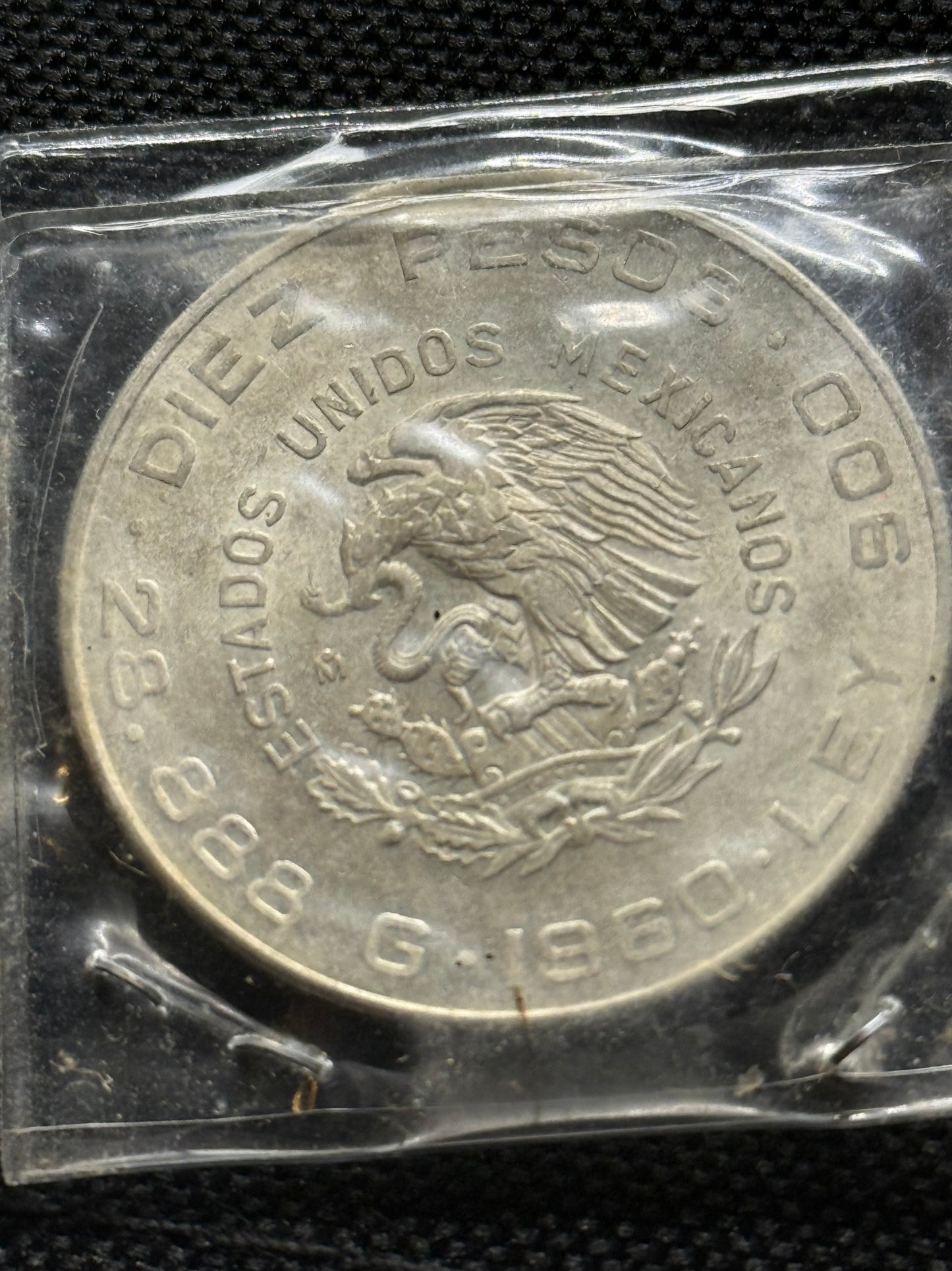 1960 Mexico Diez 10 Pesos .900 Silver 150th Anniv. War Independence Coin