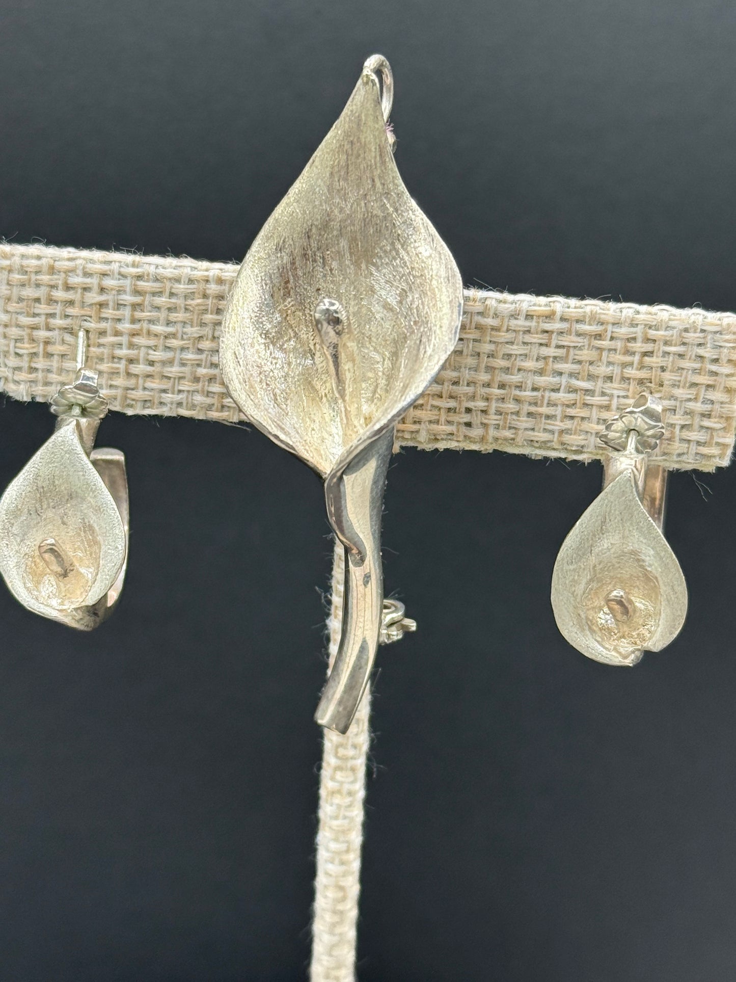 Sterling Silver Calla Lilly Jewelry Set