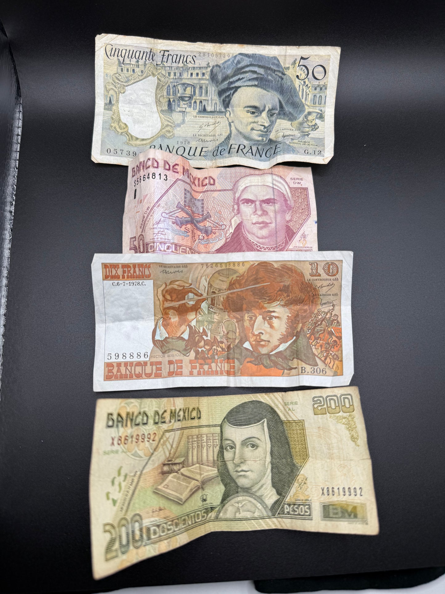 Vintage French and Mexican Notes