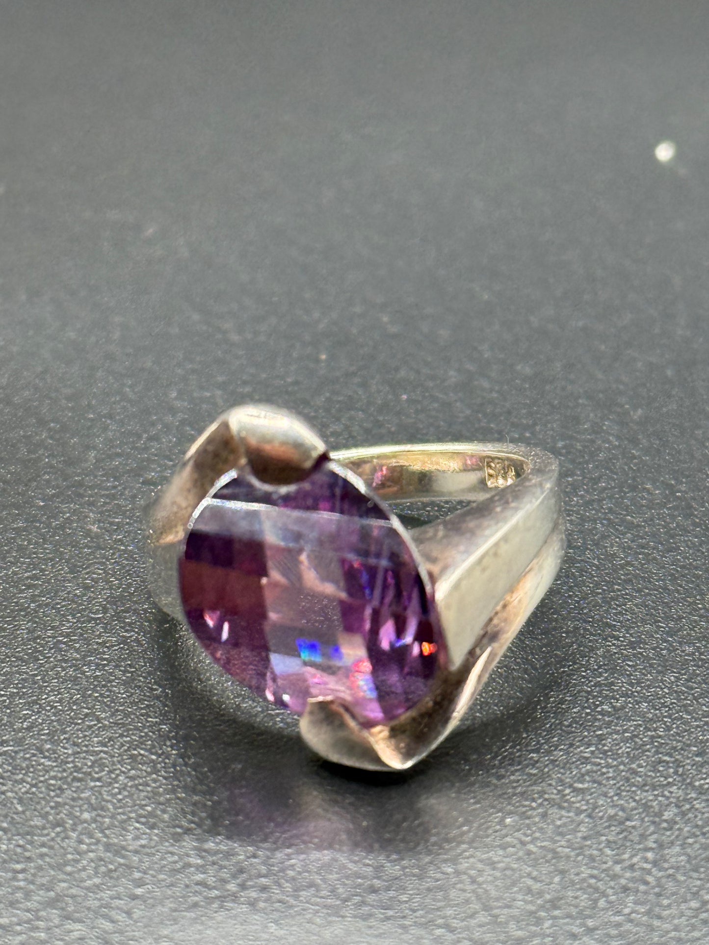 Vintage Amethyst Sterling Silver Ring