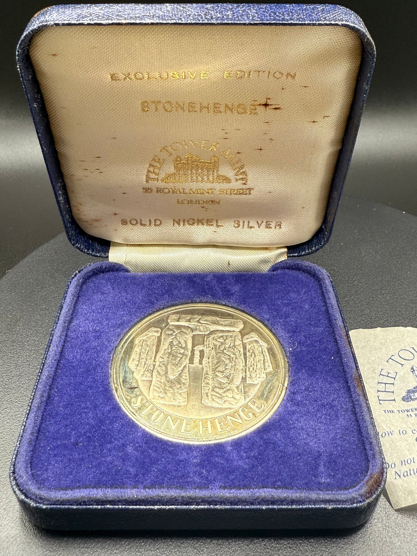 Tower Mint SOLID NICKEL SILVER MEDAL Stonhenge w/Box