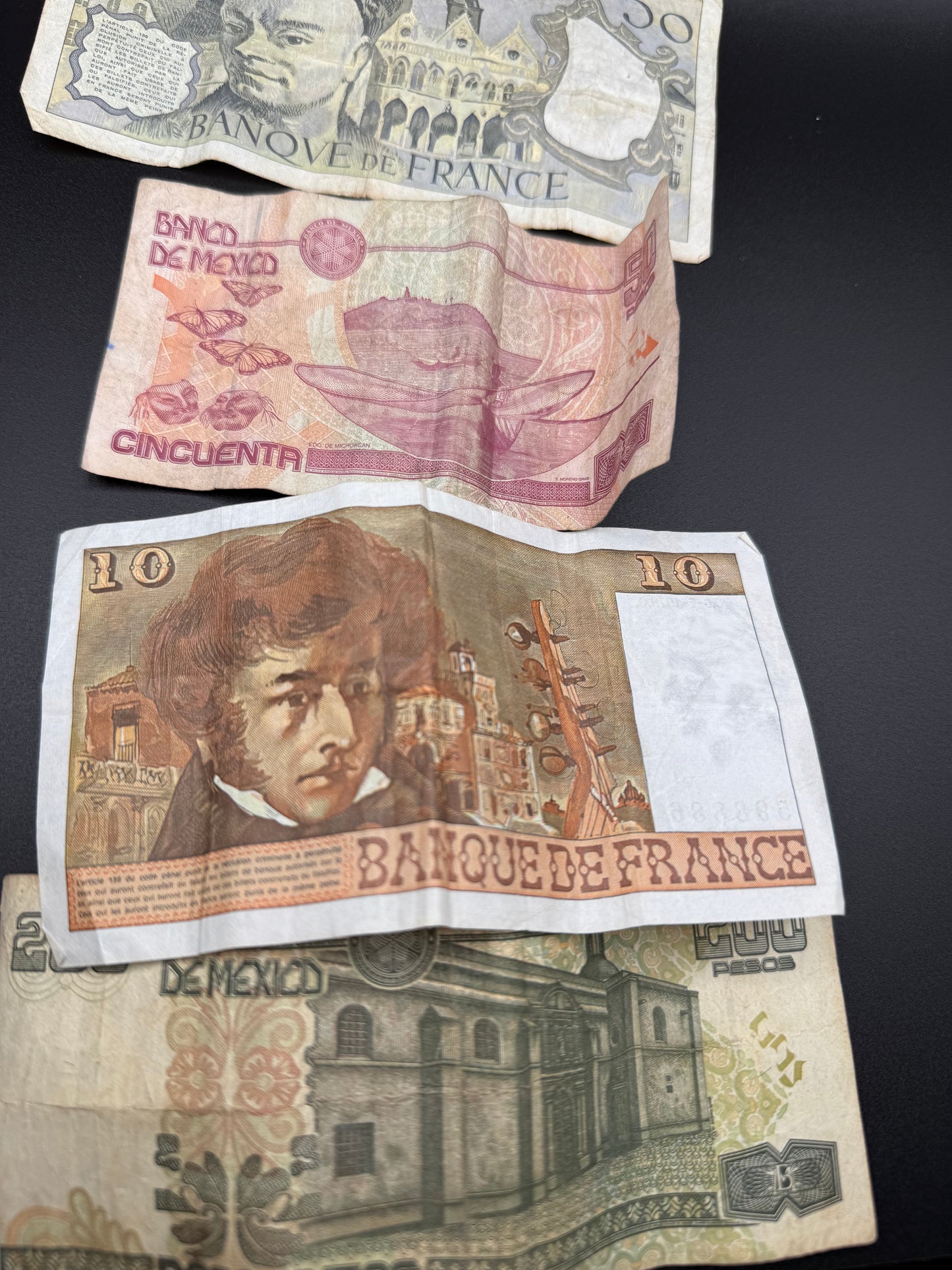 Vintage French and Mexican Notes