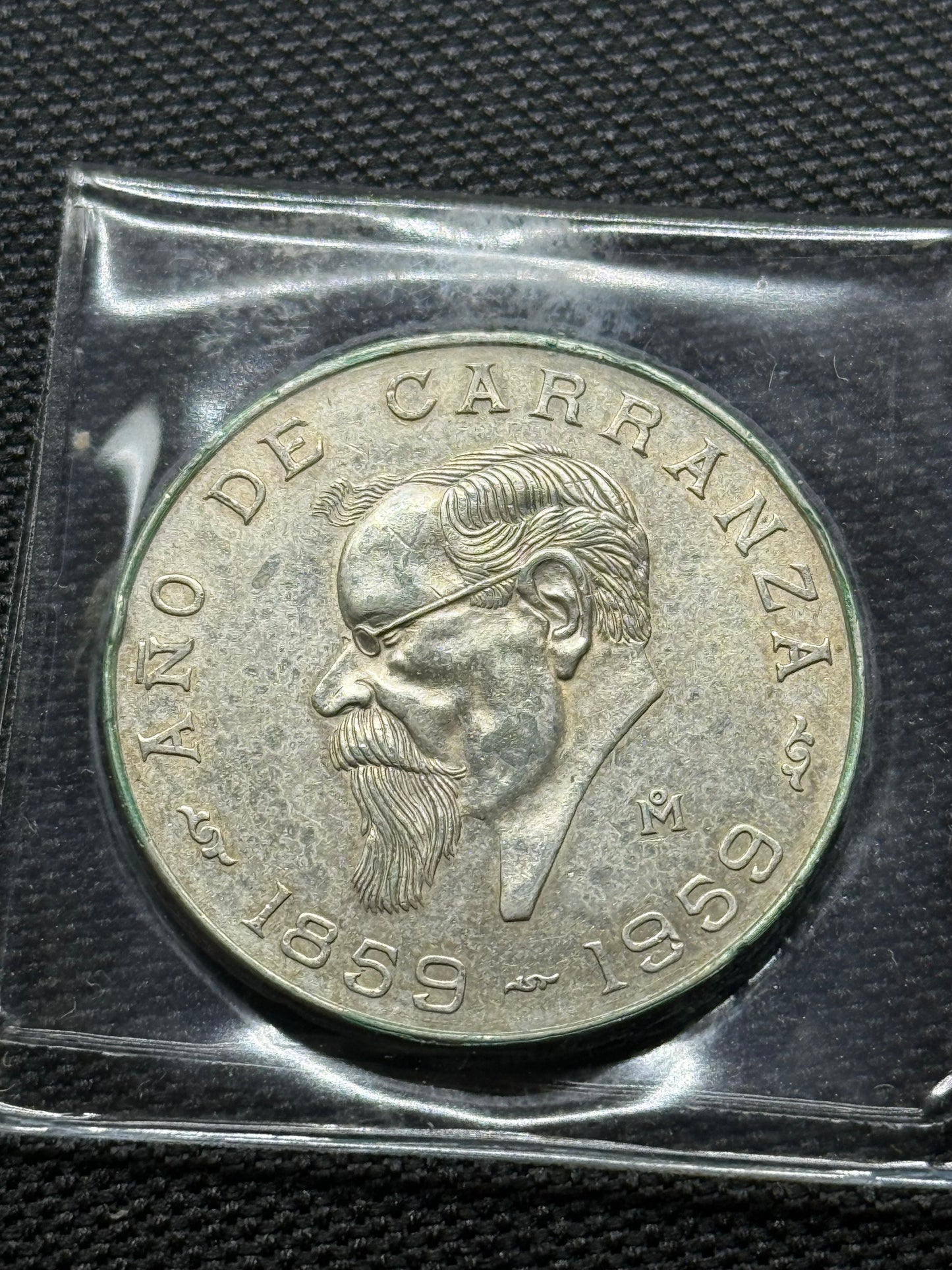 1959 5 Pesos Carranza Mexico Silver Coin