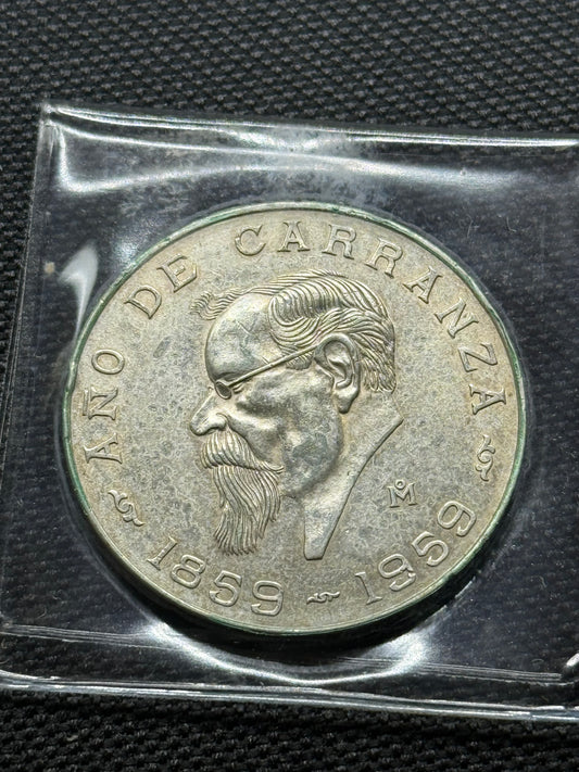 1959 5 Pesos Carranza Mexico Silver Coin