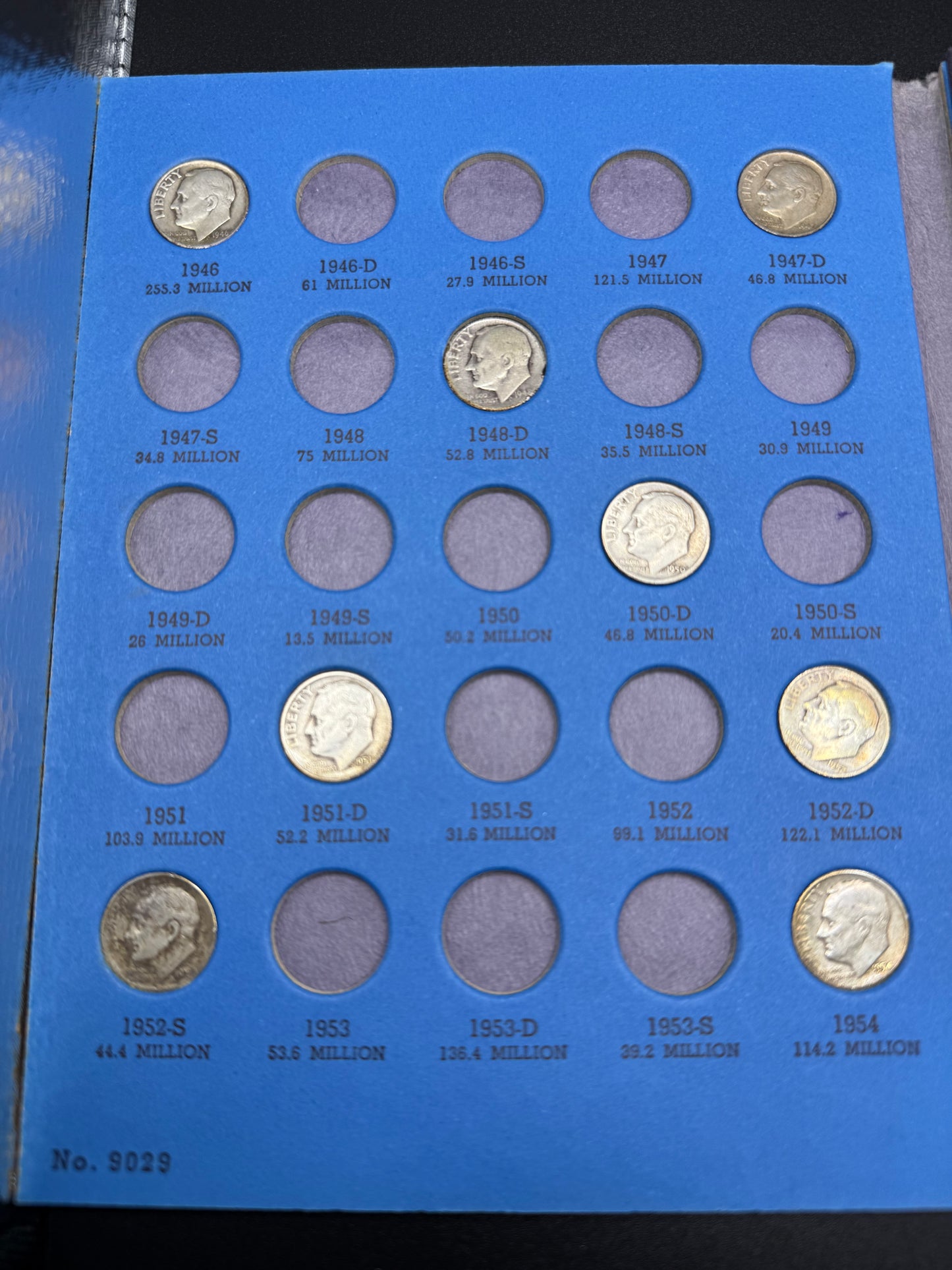 Whitman Folder Starting 1940: Roosevelt Dimes