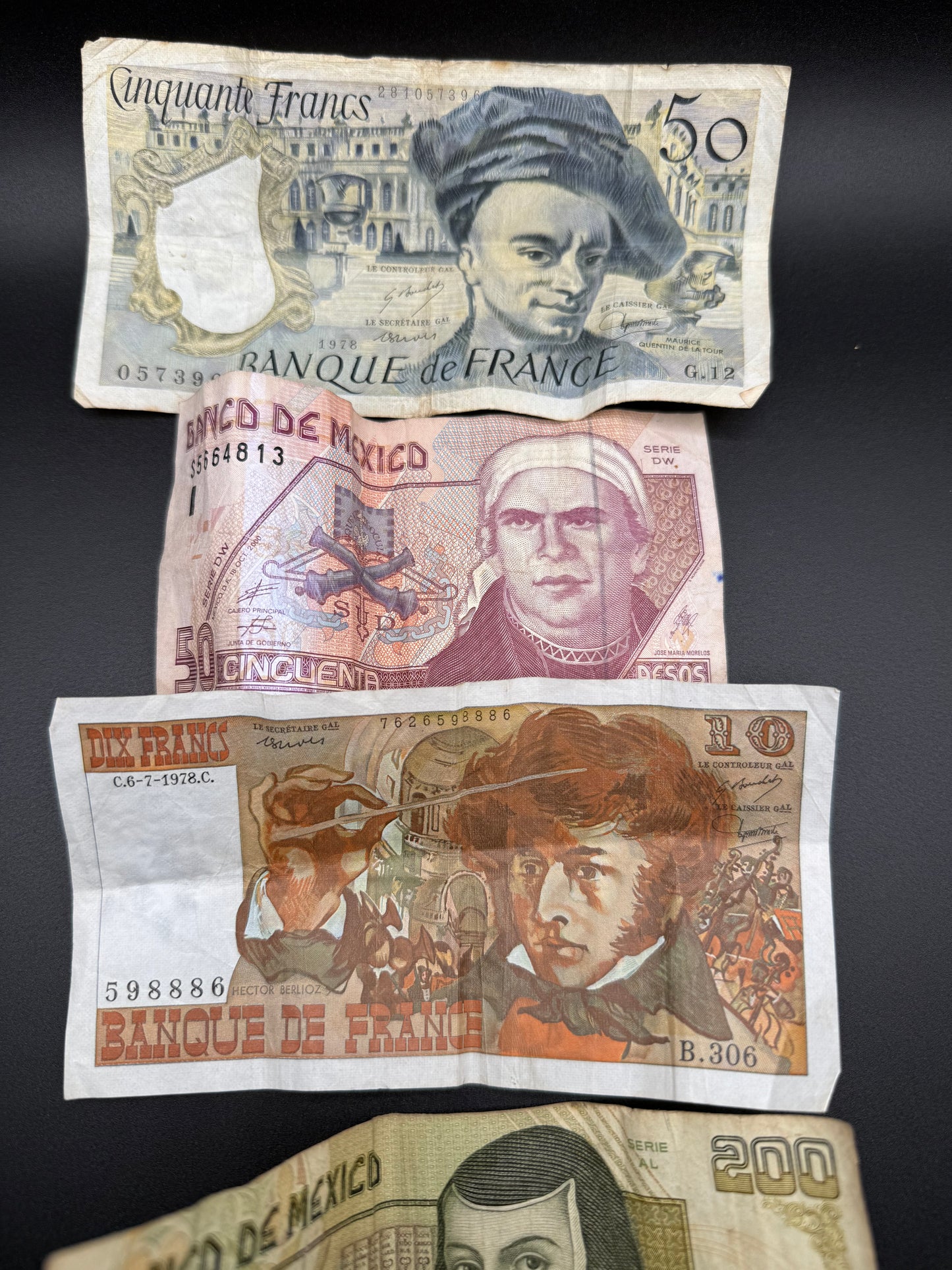 Vintage French and Mexican Notes