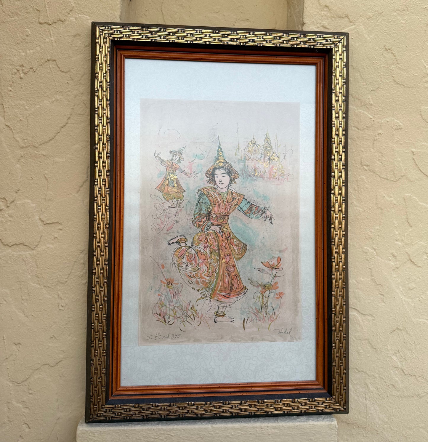 Edna Hibel Original Signed Thai Dancers Limited Edition Lithograph on Paper