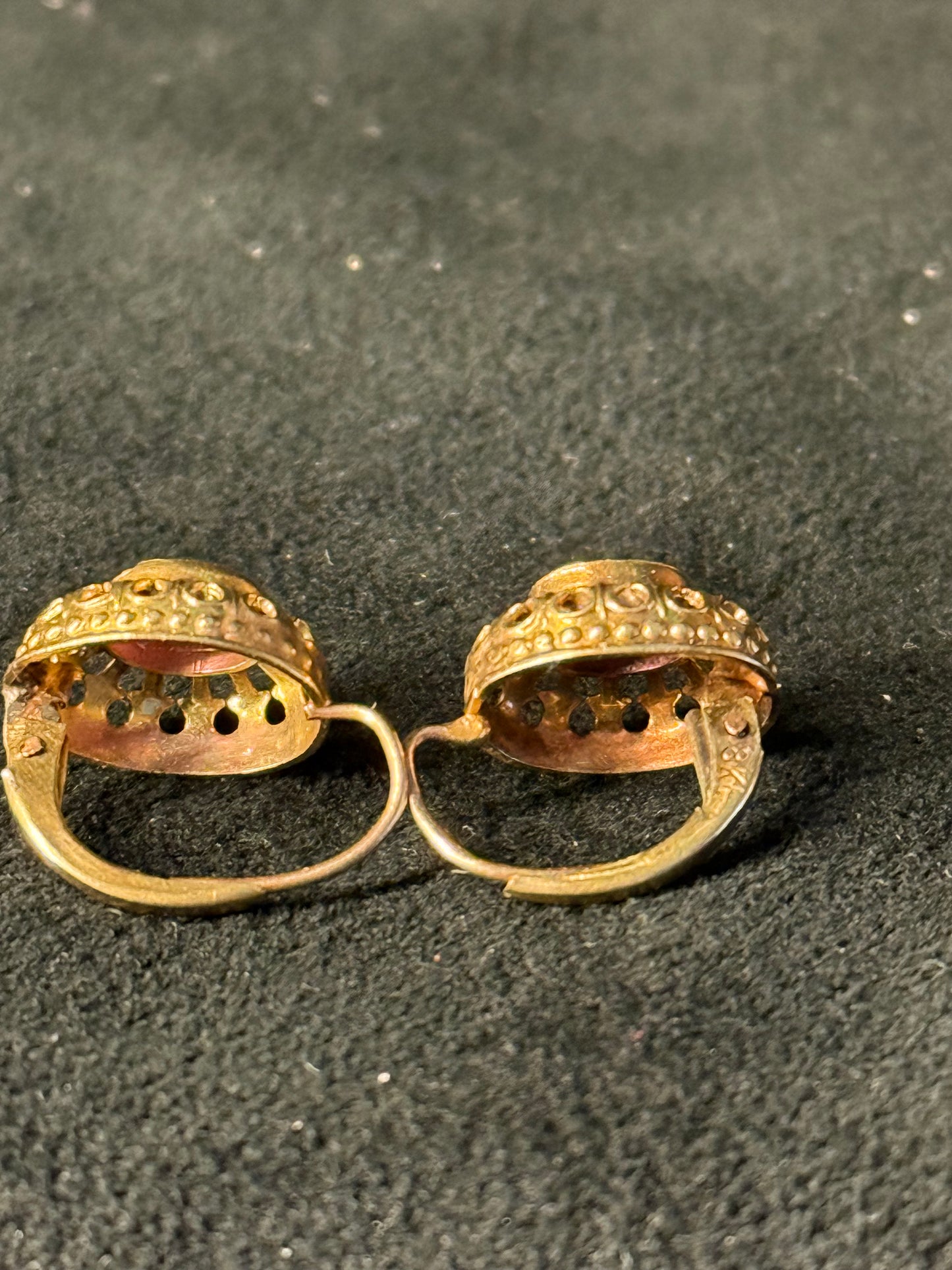 Vendome gold-tone clip-on earrings with pink crystal stones