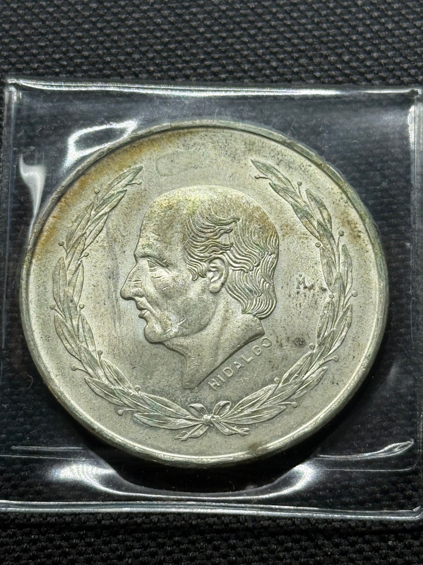 1953 Mexican Independance War Hero  HIDALGO Silver 5 pesos coin