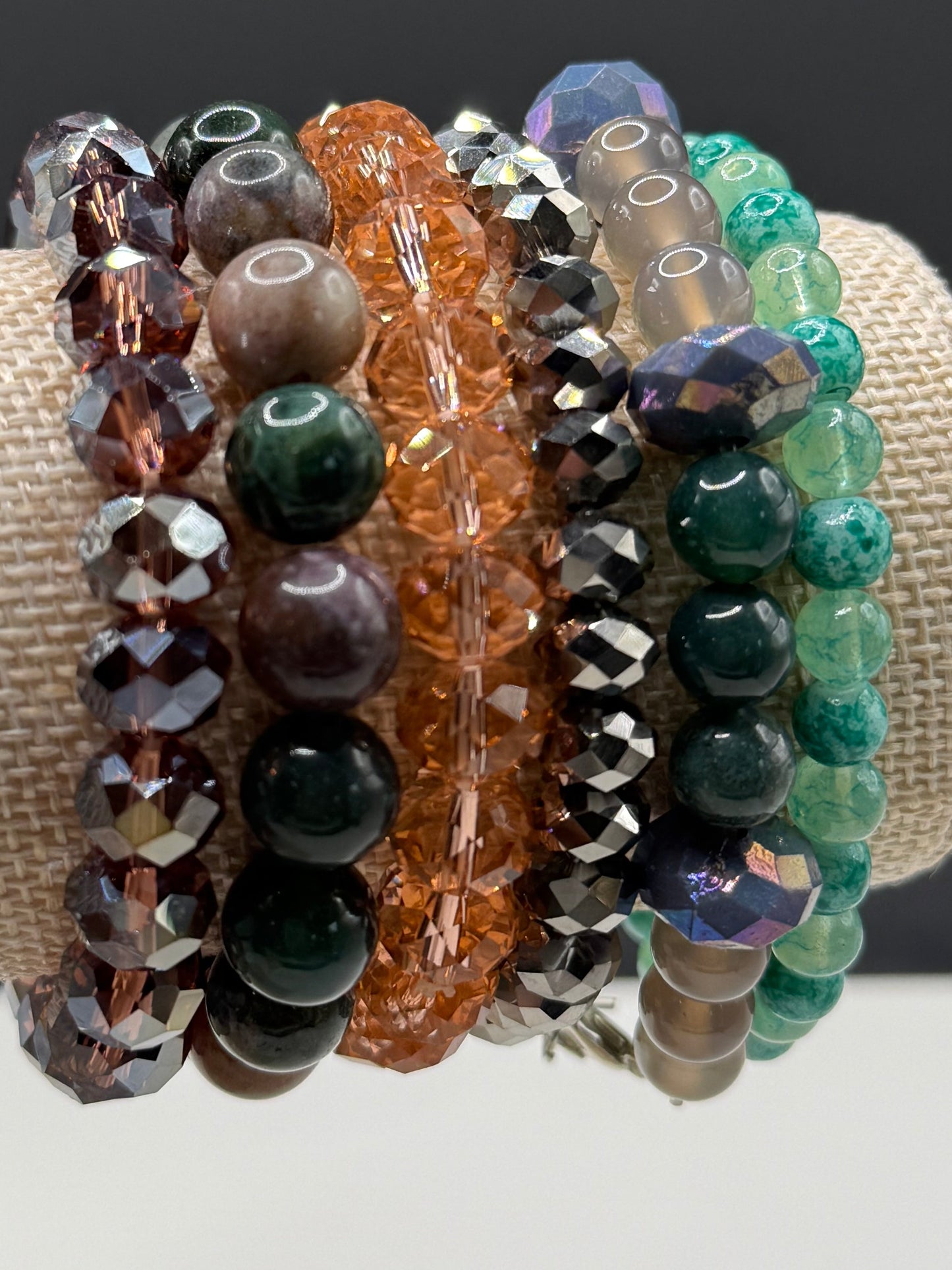 Glass and Stone Beaded Bracelets lot