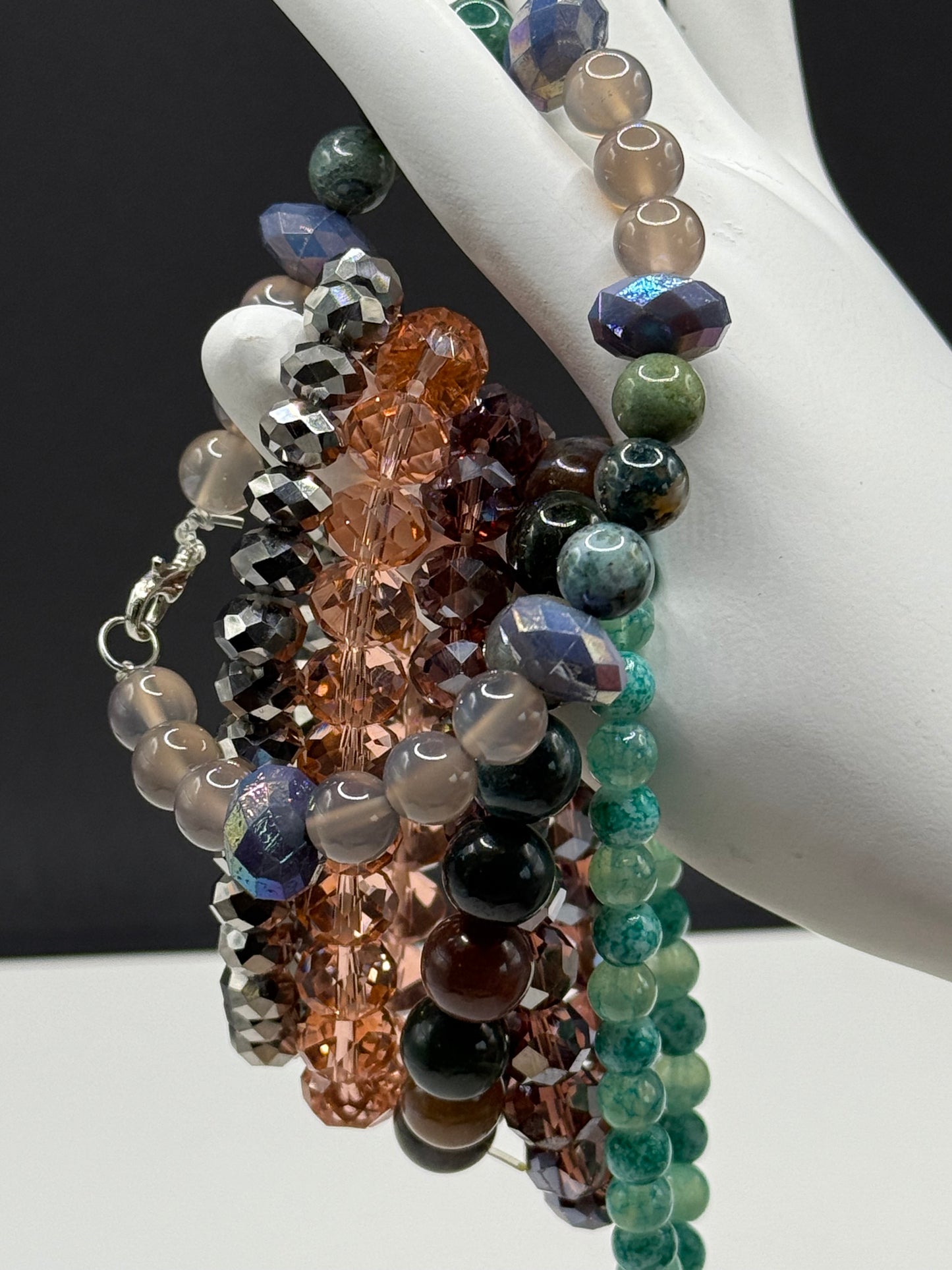 Glass and Stone Beaded Bracelets lot