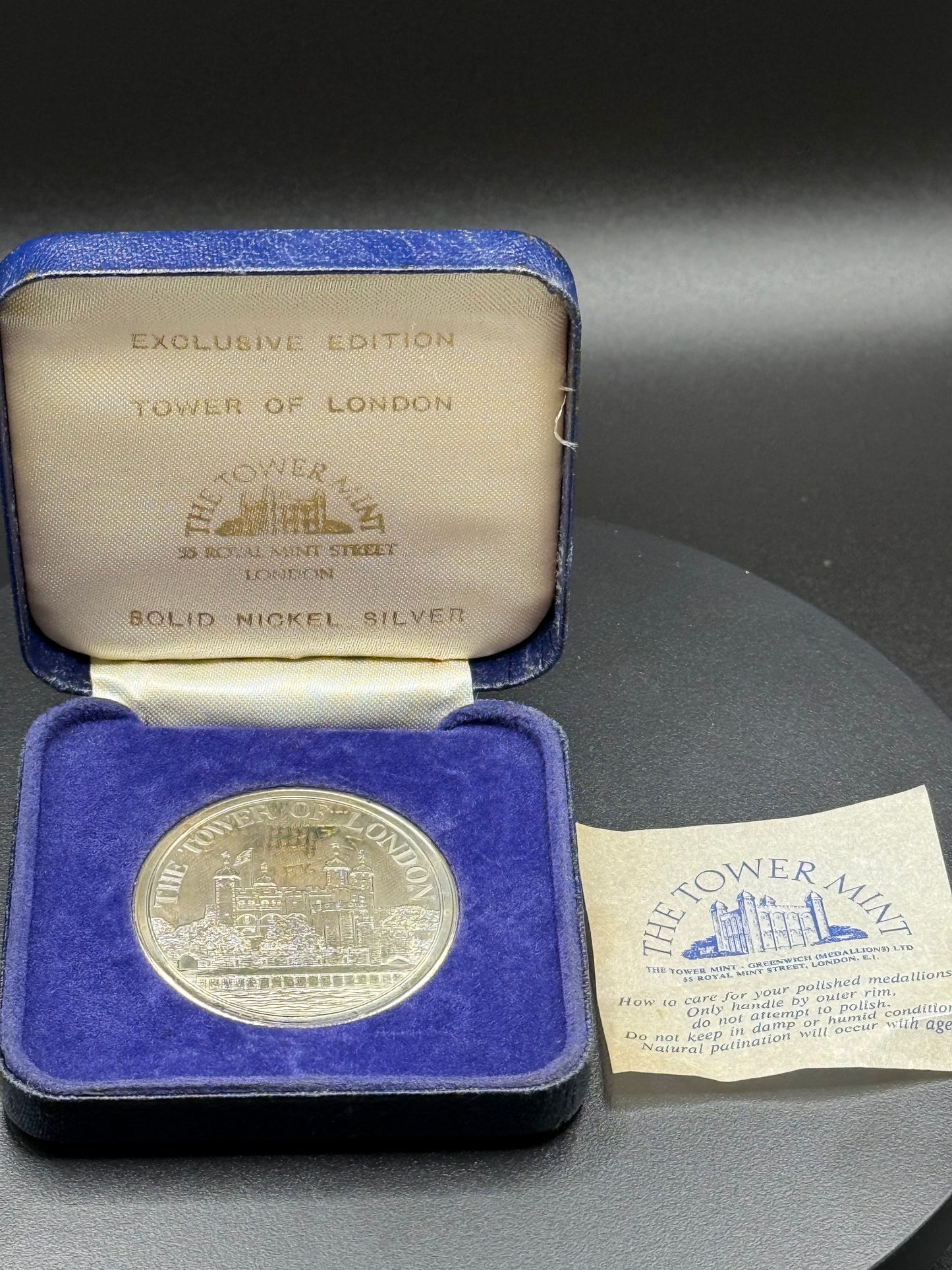 Tower Mint SOLID NICKEL SILVER Tower Of London w/Box