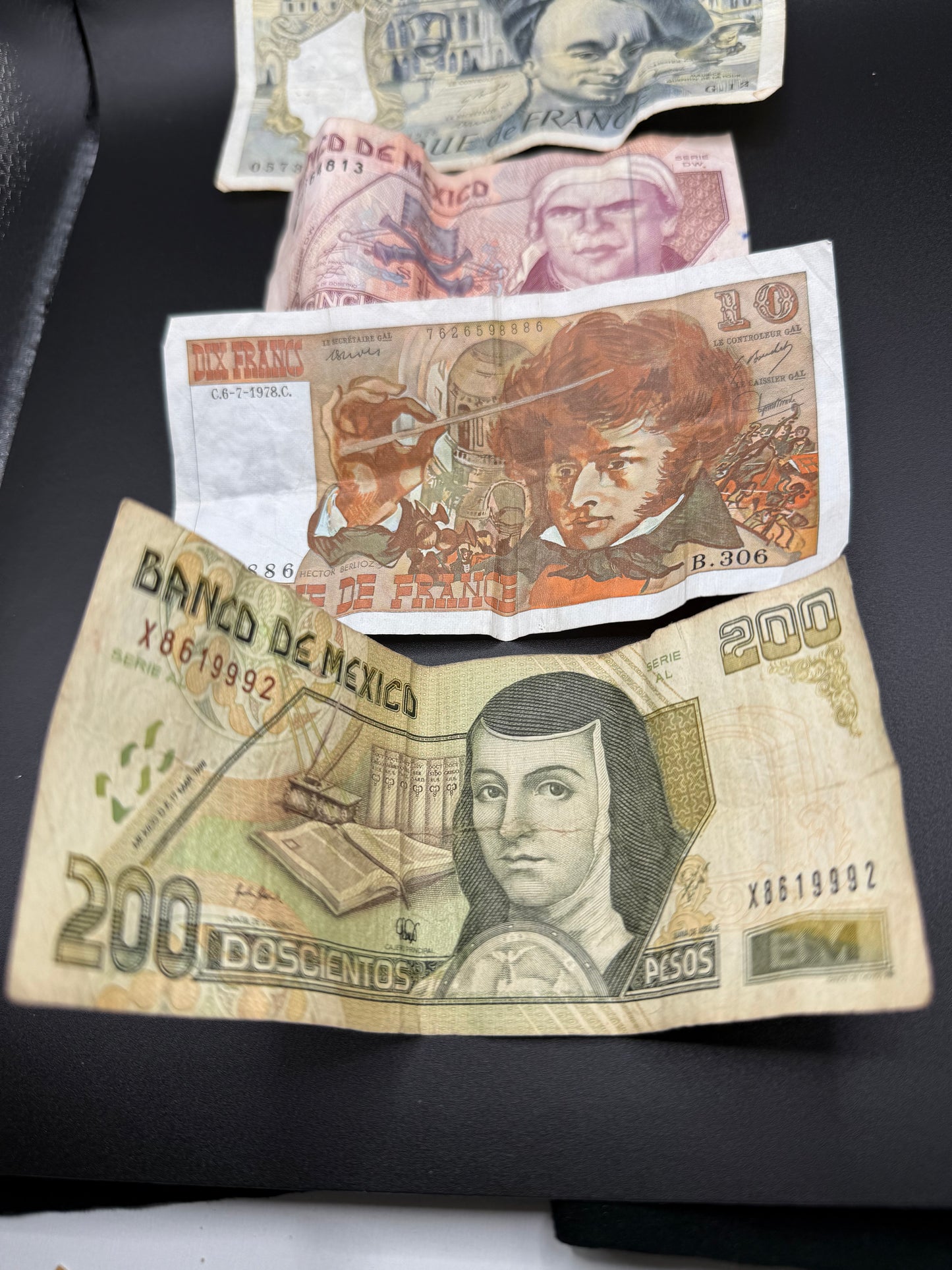 Vintage French and Mexican Notes