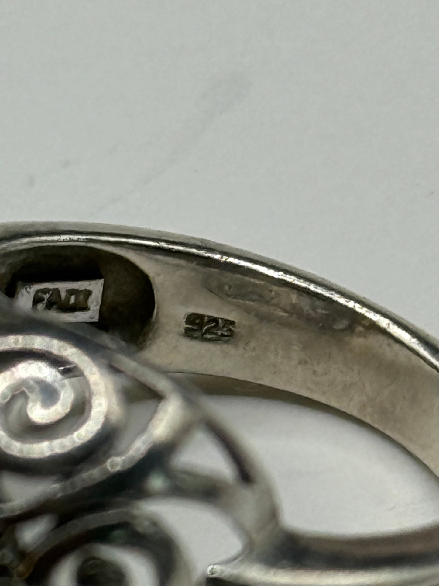 FADI Sterling Silver Cocktail Ring with Red Garnet Gemstone