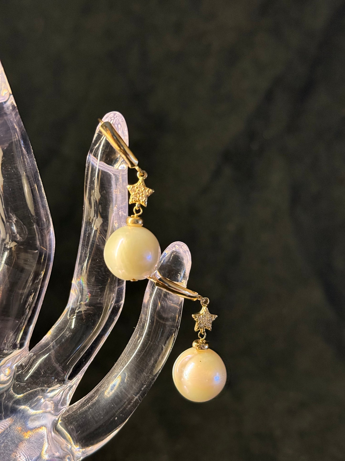 CLARKE PALMER
CZ Star Drop Pearl Earrings