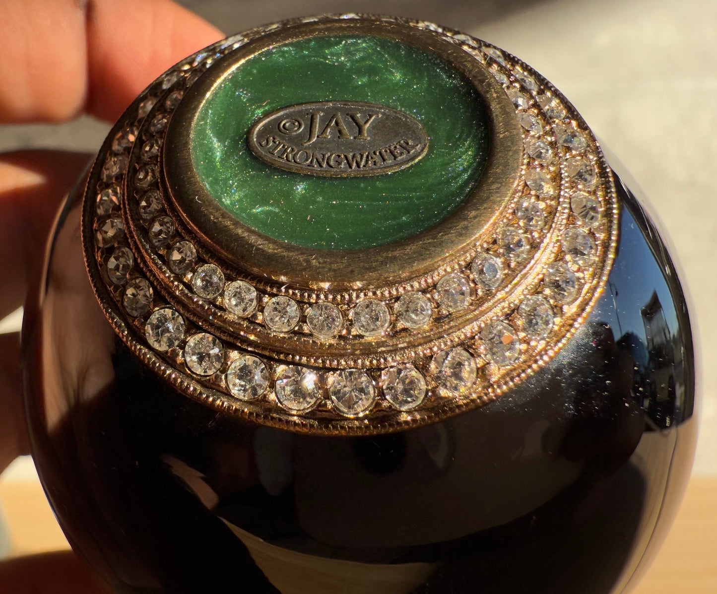 Jay Strongwater Black Enameled Jeweled Eggs