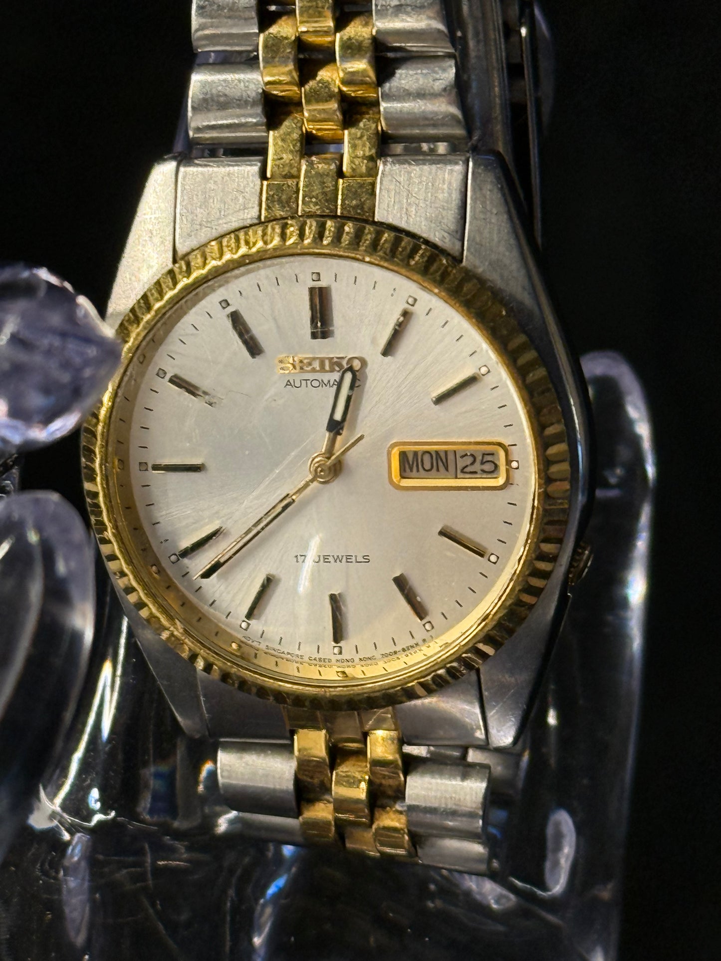 Vintage 1970's Seiko Automatic Two Tone Gold/Silver Watch