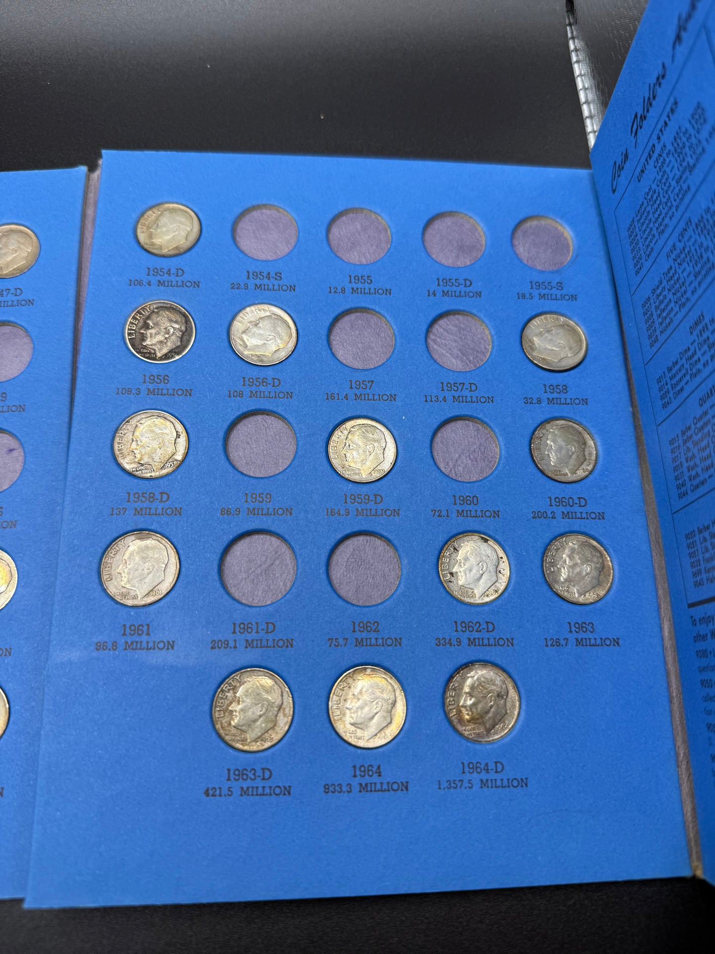 Whitman Folder Starting 1940: Roosevelt Dimes