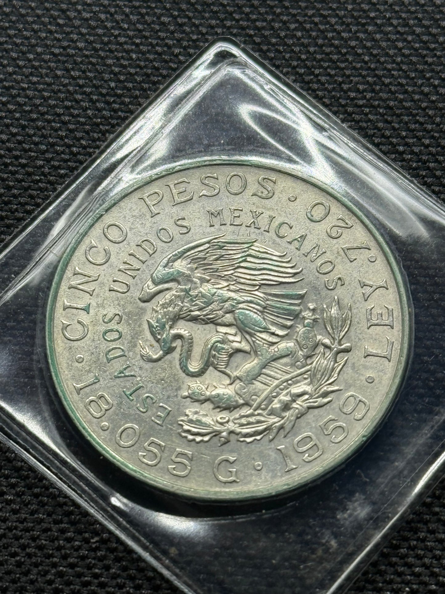 1959 Cinco Peso Silver Coin