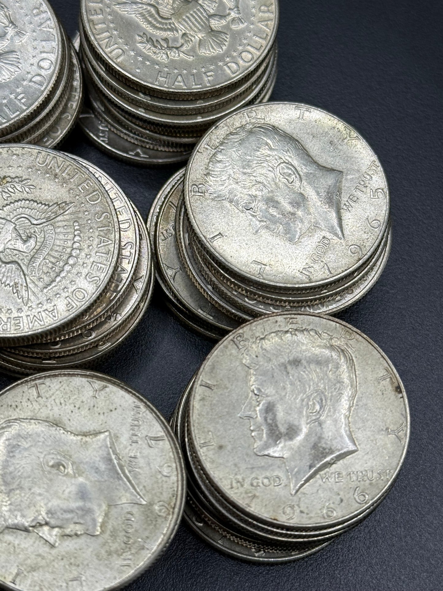 Huge lot of Silver Kennedy Half Dollars 48pcs