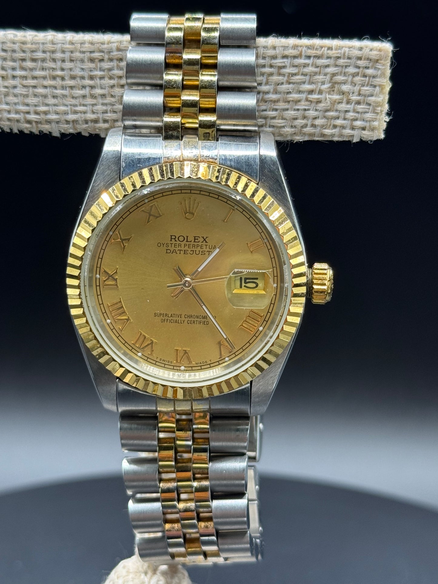 Gold Rolex Datejust Watch for Men Gold Dial Jubilee Band reproduction