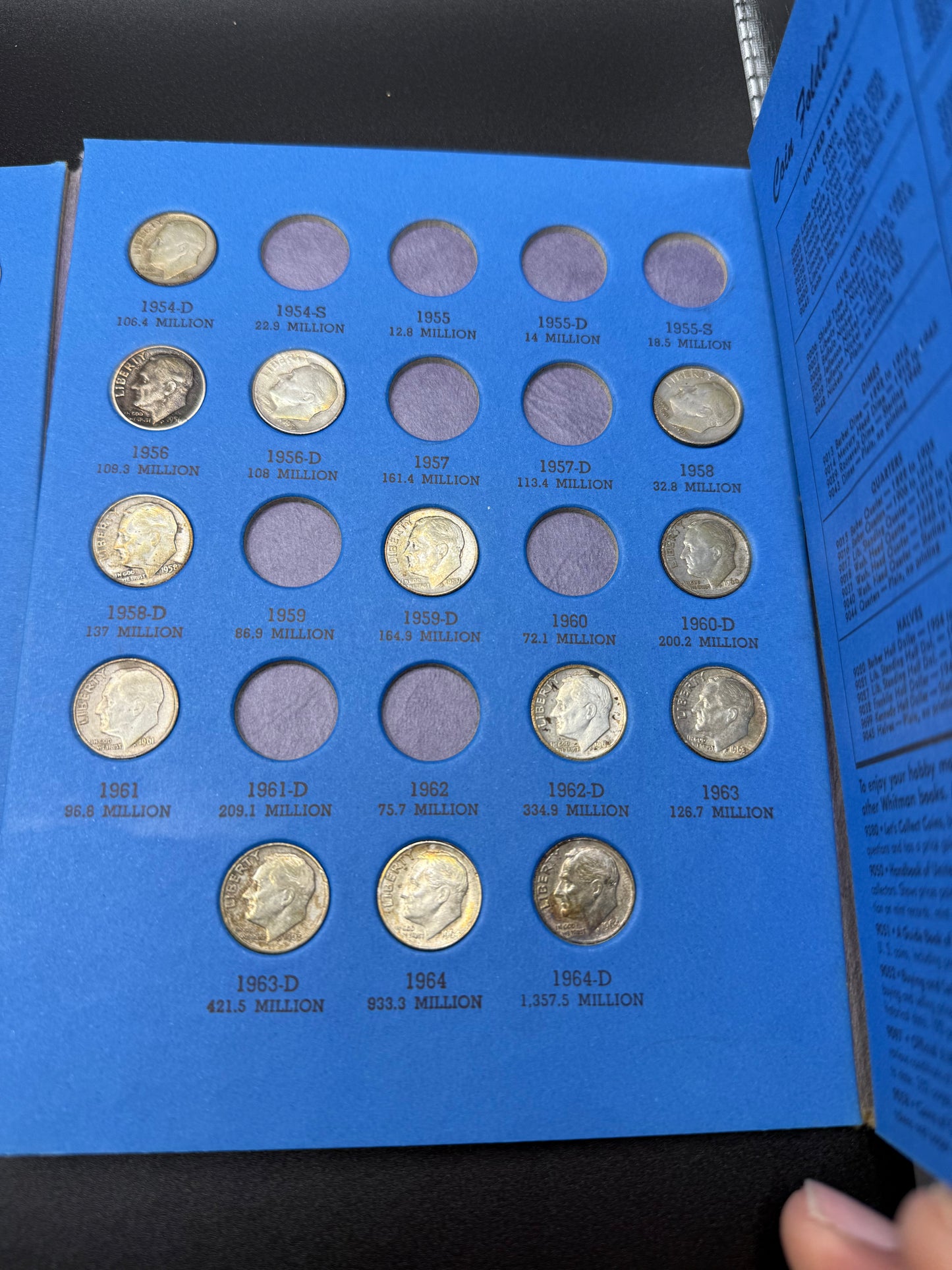 Whitman Folder Starting 1940: Roosevelt Dimes
