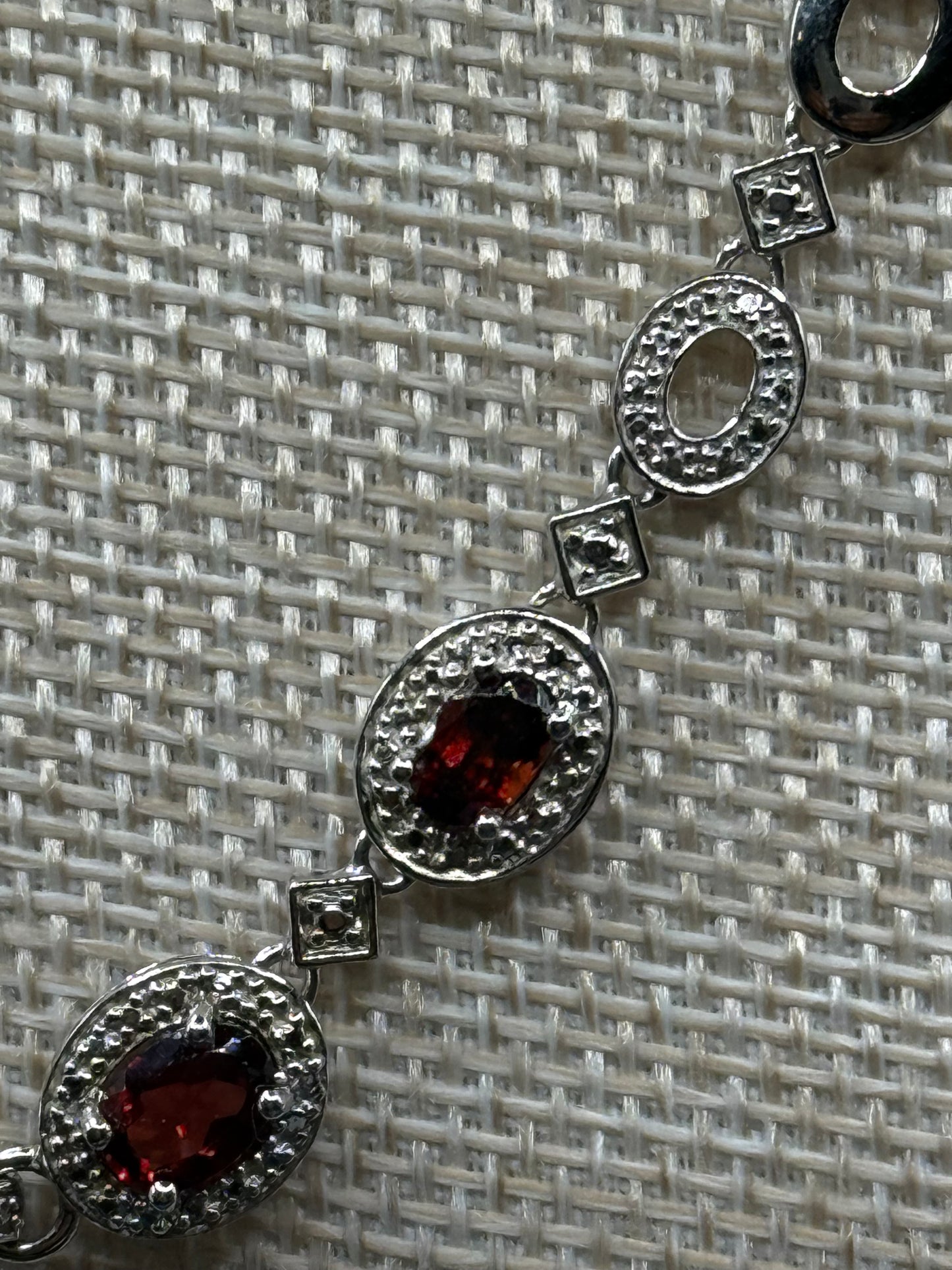 Sterling Silver and Garnet Cluster Bib