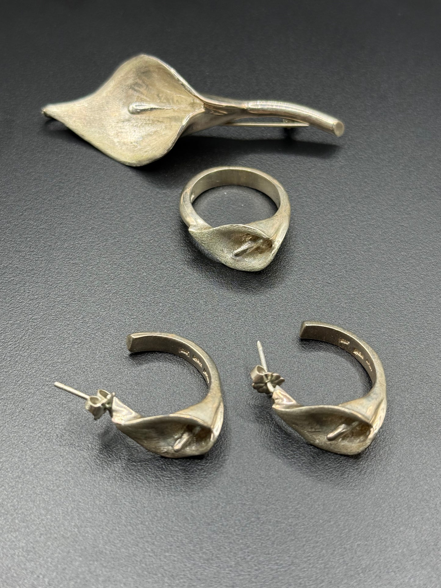 Sterling Silver Calla Lilly Jewelry Set