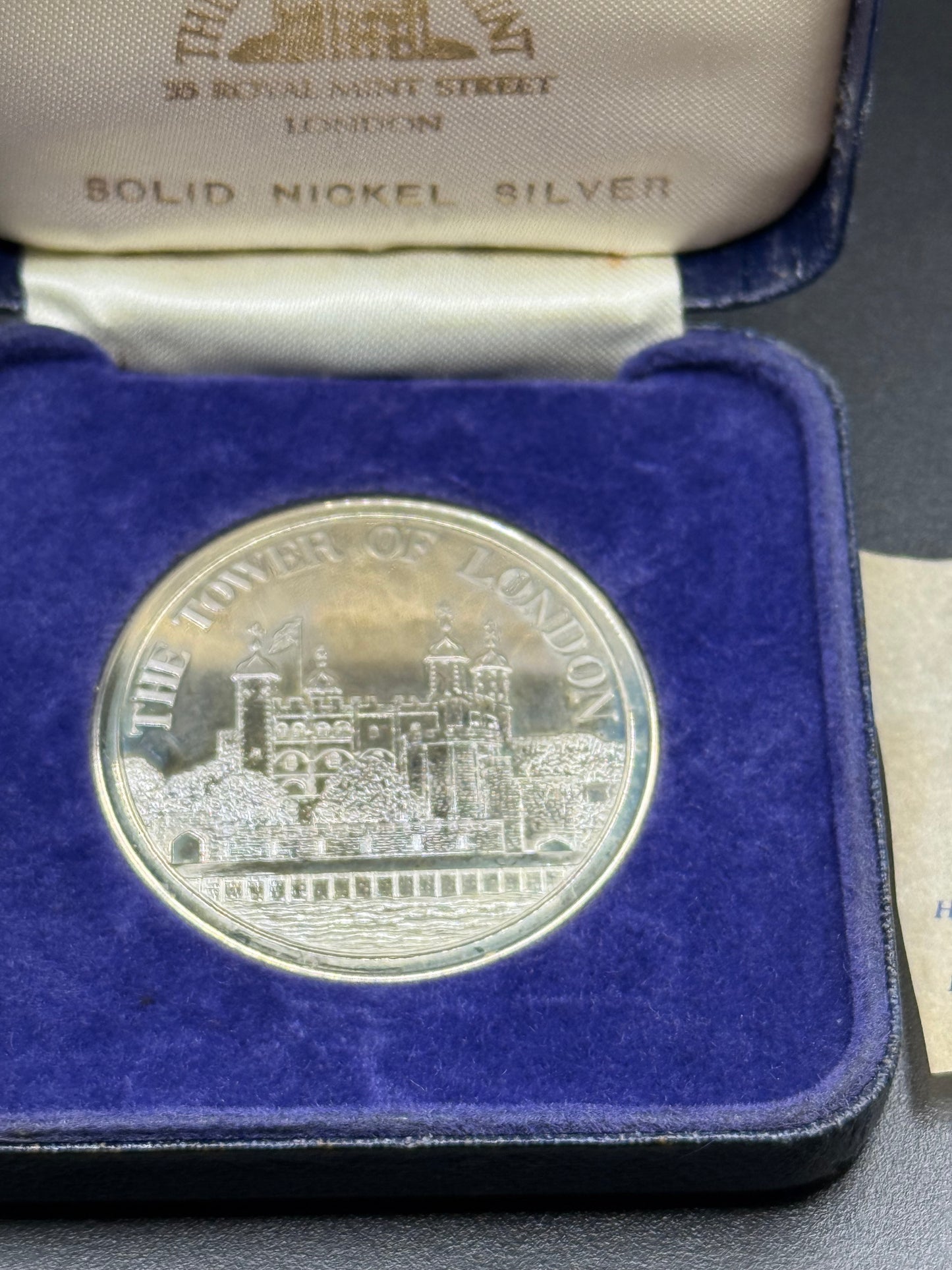 Tower Mint SOLID NICKEL SILVER Tower Of London w/Box