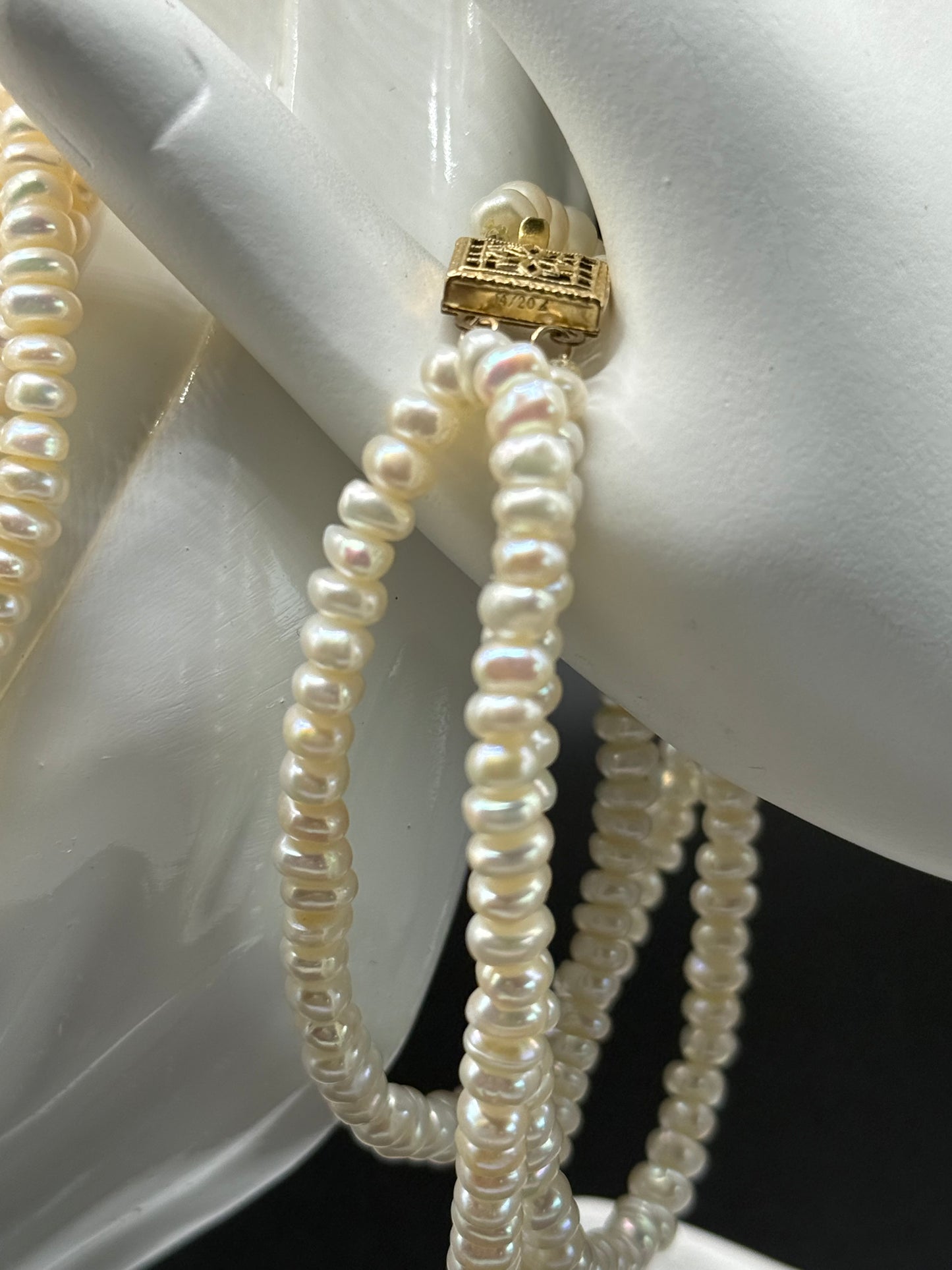 3 Strand Pearl Necklace with Bracelet