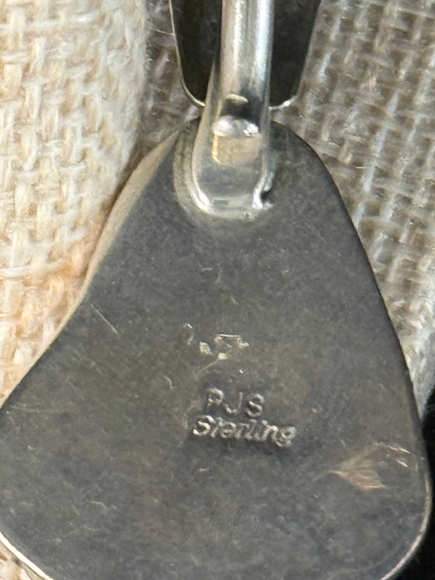 Navajo Signed By Designer PJS Sterling 925 Spiderweb Natural TURQUOISE Pendant