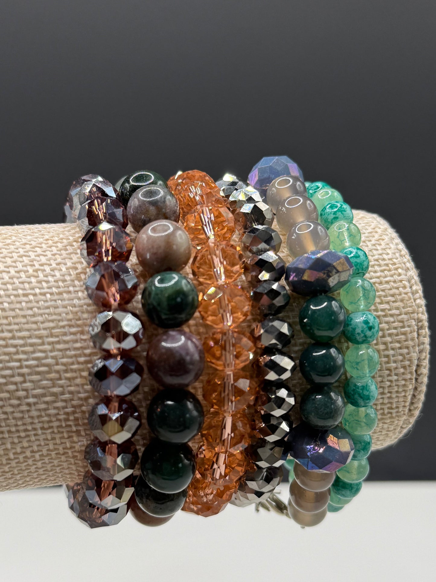 Glass and Stone Beaded Bracelets lot